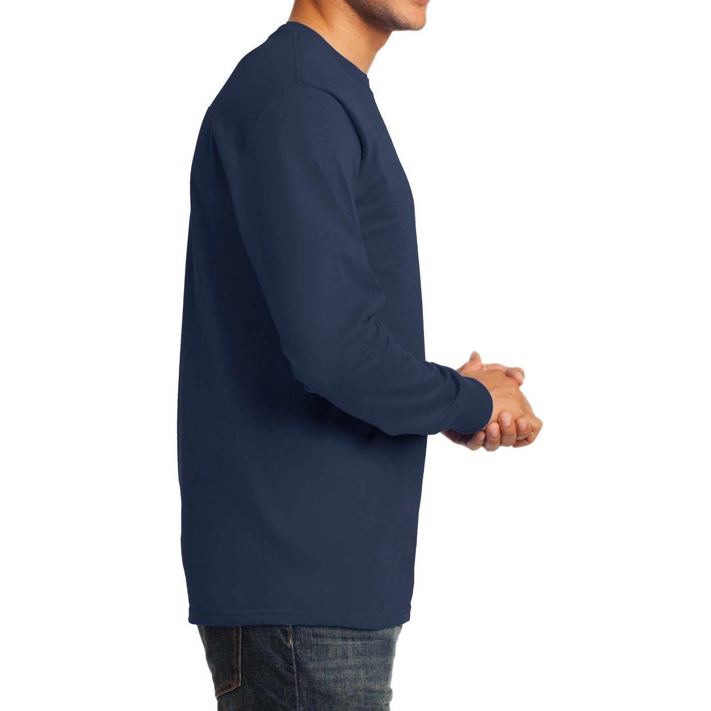 Men's Long Sleeve Essential T-Shirt - Comfortable Casual Basic Top for Everyday Wear, Work & Outdoor Activities