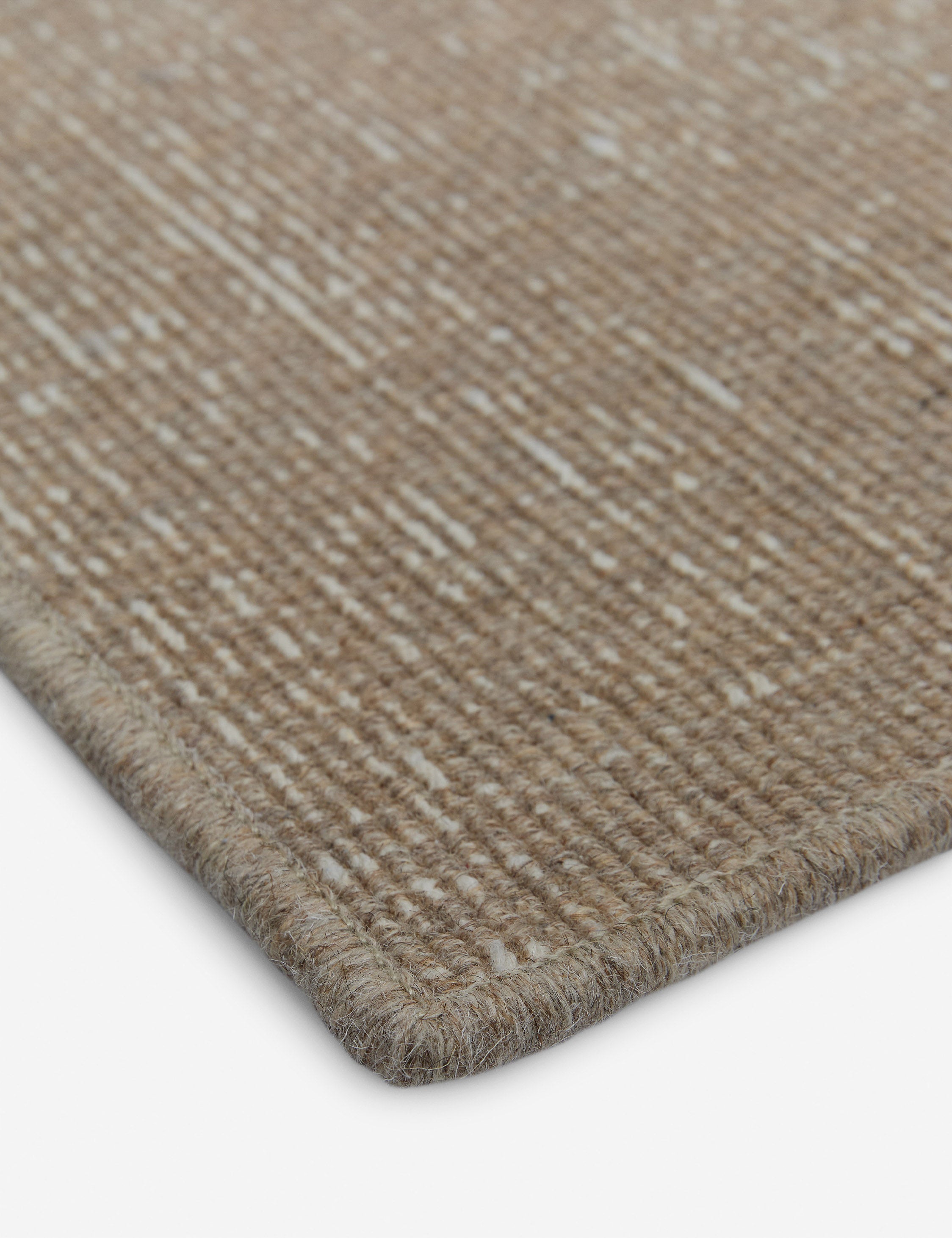 Handmade Custom Polina Flatweave Wool Rug - Weathered Oak Color 5.5'x6' - Boho Chic Living Room Decor, Bedroom Accent Rug for Cozy Home Style