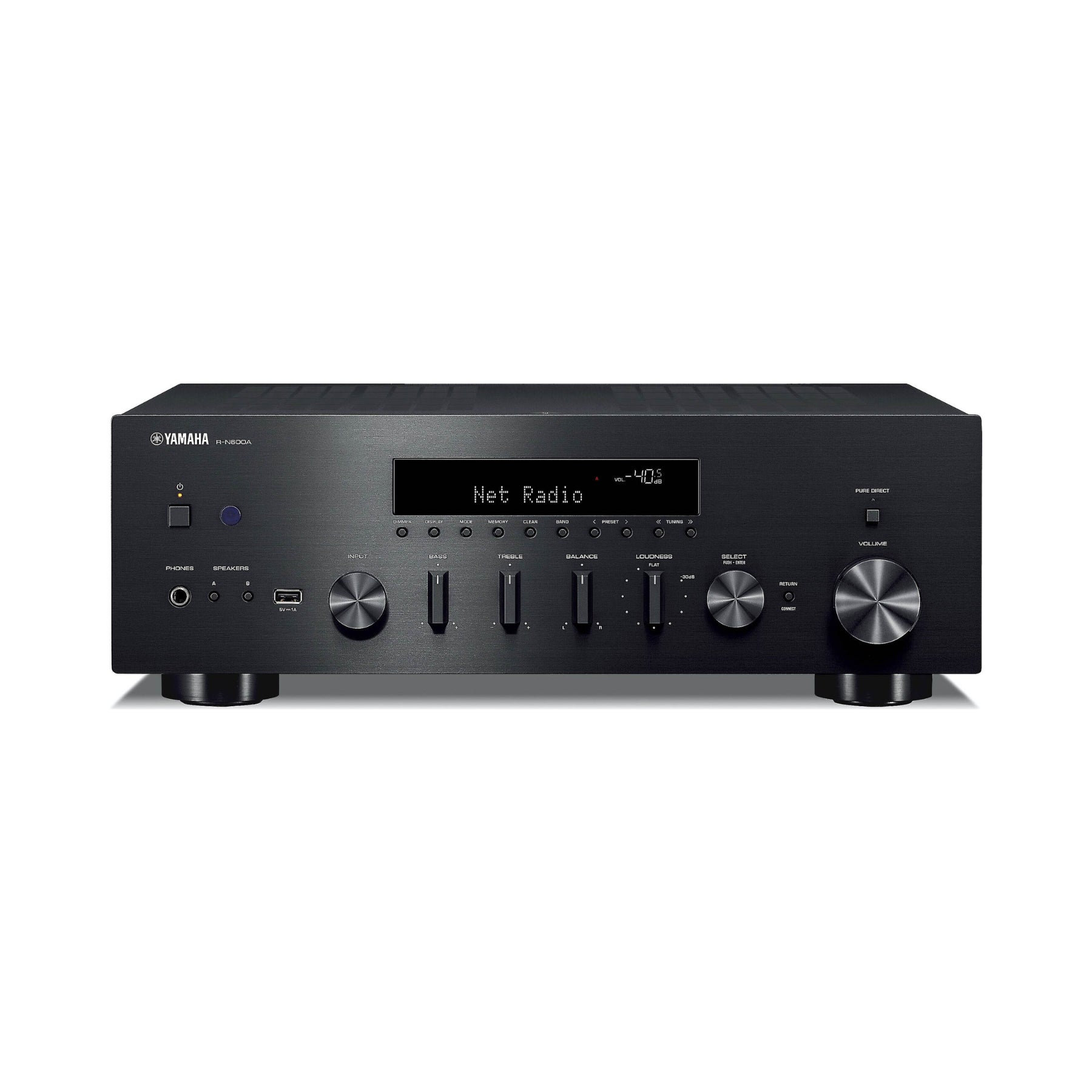 Yamaha R-N600A Hi-Fi Network Stereo Receiver - Wireless Streaming, High Power Audio, Multi-Zone Control for Home Theater & Music Listening