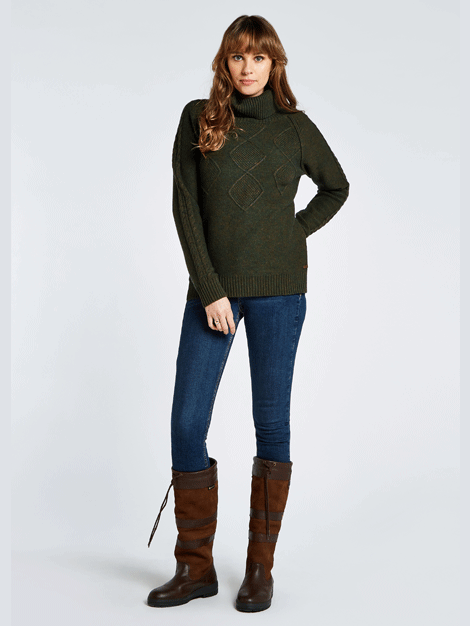 Dubarry Belleek Chunky Roll Neck Sweater for Women - Warm Winter Knit Pullover - Cozy Casual & Office Wear - Perfect for Cold Weather & Holiday Outfits