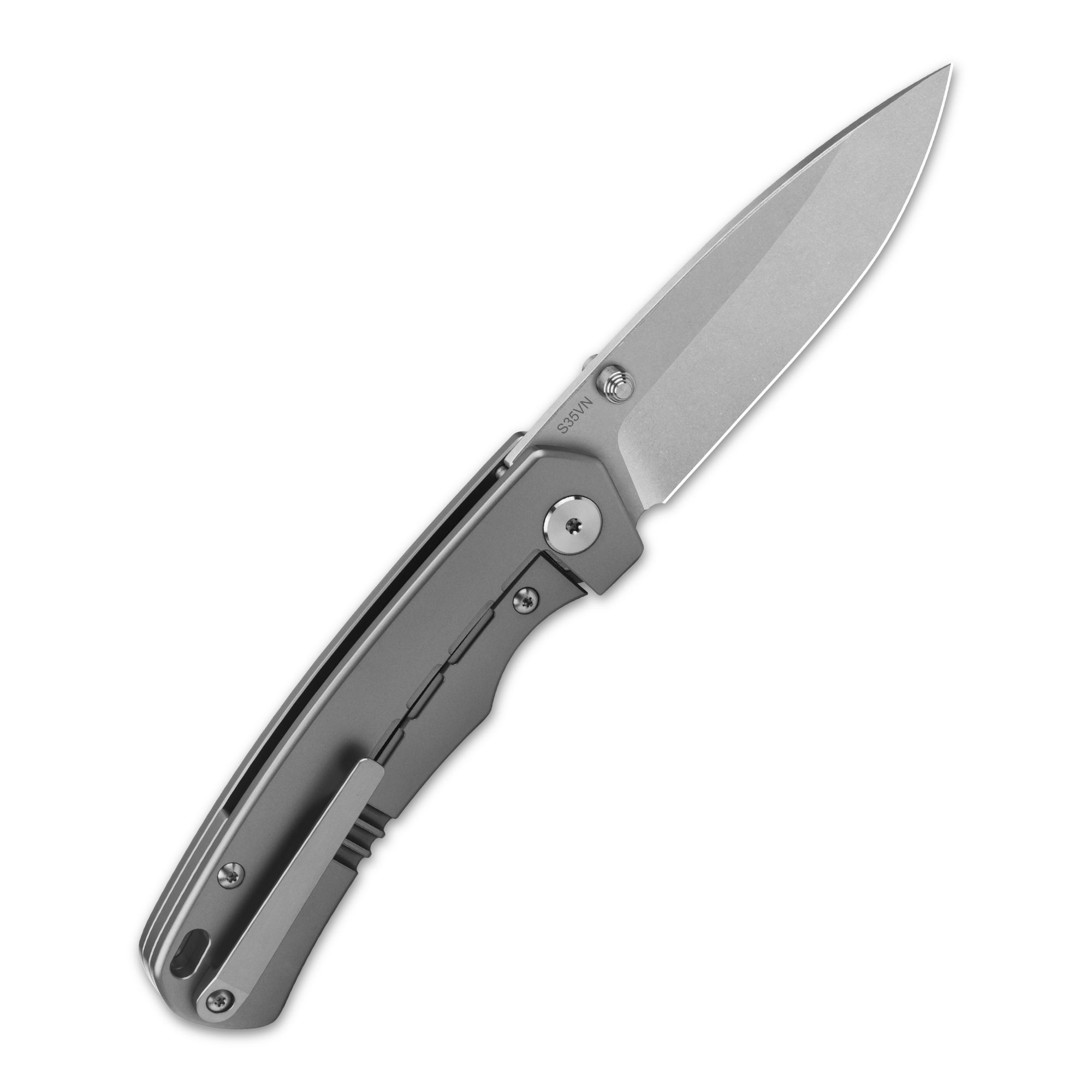 QSP Puffin Frame Lock Pocket Knife - CPM S35VN Steel Blade, Titanium Handle with Carbon Fiber Inlay - EDC, Outdoor, Camping & Survival Knife