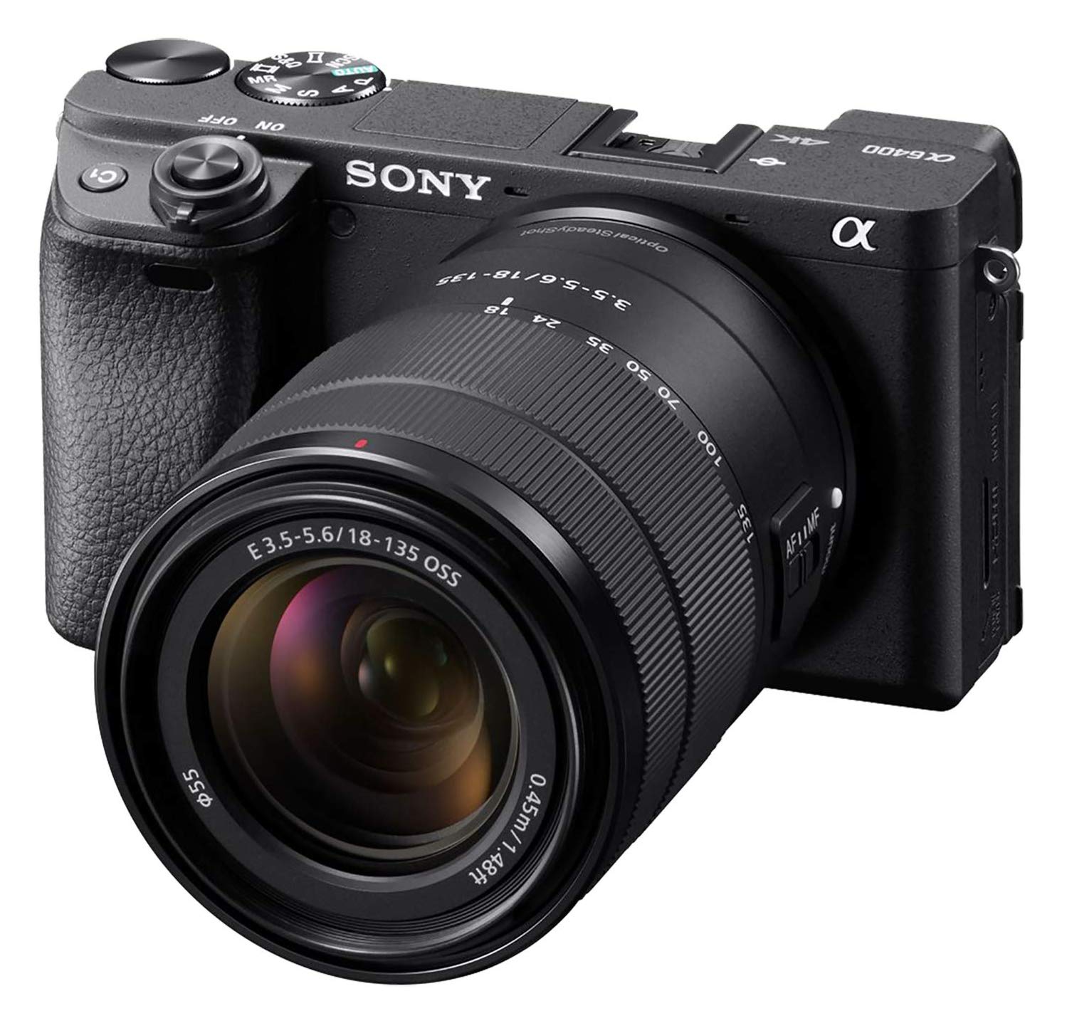 Sony Alpha a6400 Mirrorless Digital Camera with 18-135mm Lens | 24.2MP APS-C Sensor, 4K Video, Real-Time Eye AF & Flip Screen | E-Mount Compatible for Vlogging, Travel & Street Photography (ILCE-6400M/B)