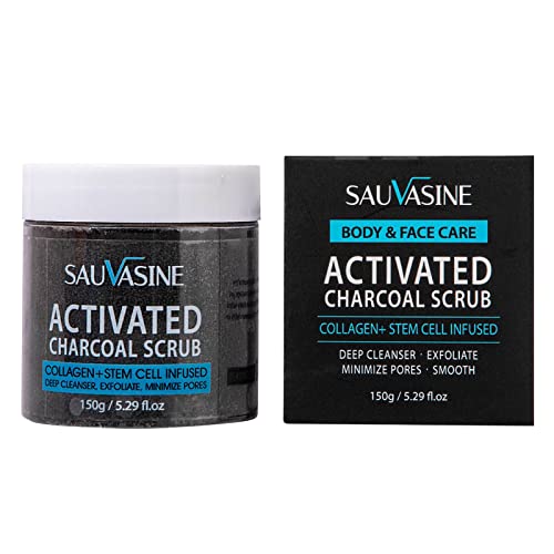 Activated Charcoal Scrub - Ultra Hydrating & Exfoliating Face & Body Cleanser for Deep Pore Cleansing | Allies of Skin | Perfect for Daily Skincare Routine & Detox