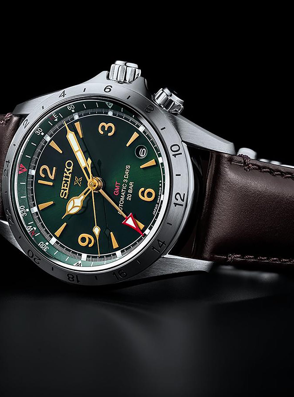 SEIKO PROSPEX Alpinist GMT Automatic Watch SBEJ005 - Japan Made JDM - Perfect for Outdoor Adventures, Travel & Business