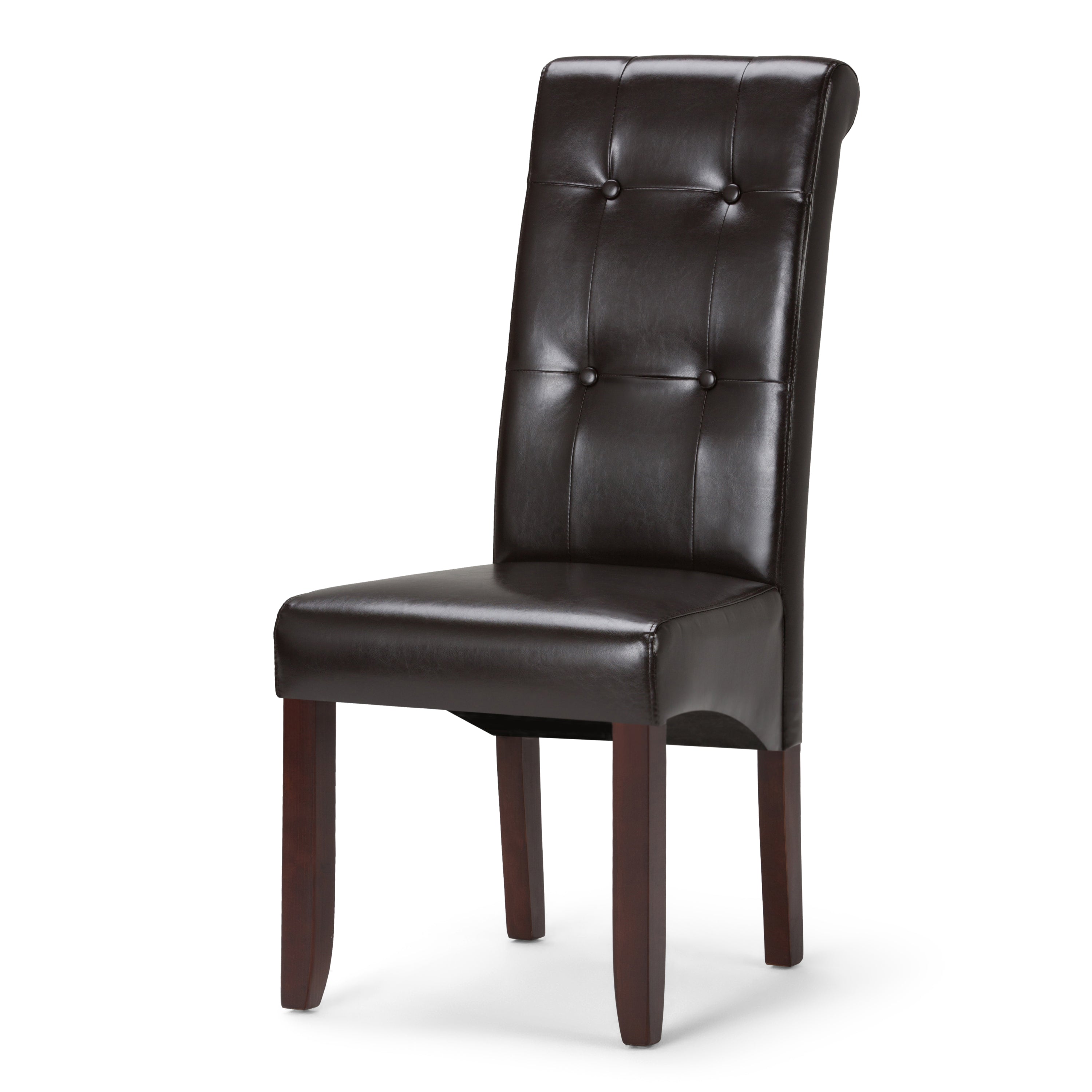 Cosmopolitan Deluxe Tufted Parson Dining Chairs (Set of 2) in Tanners Brown - Perfect for Modern Dining Rooms, Kitchen Nooks & Home Office Seating