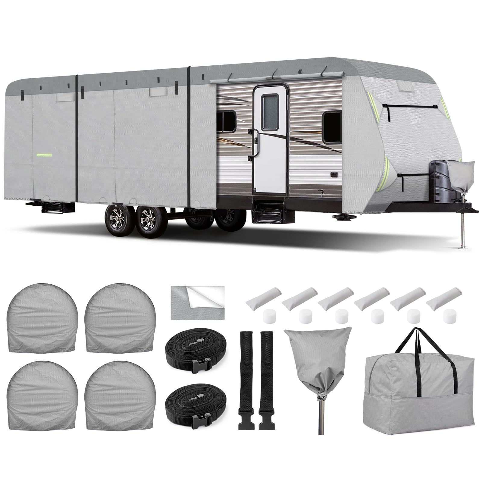 Premium 800D Waterproof RV Cover for Travel Trailers 26'1