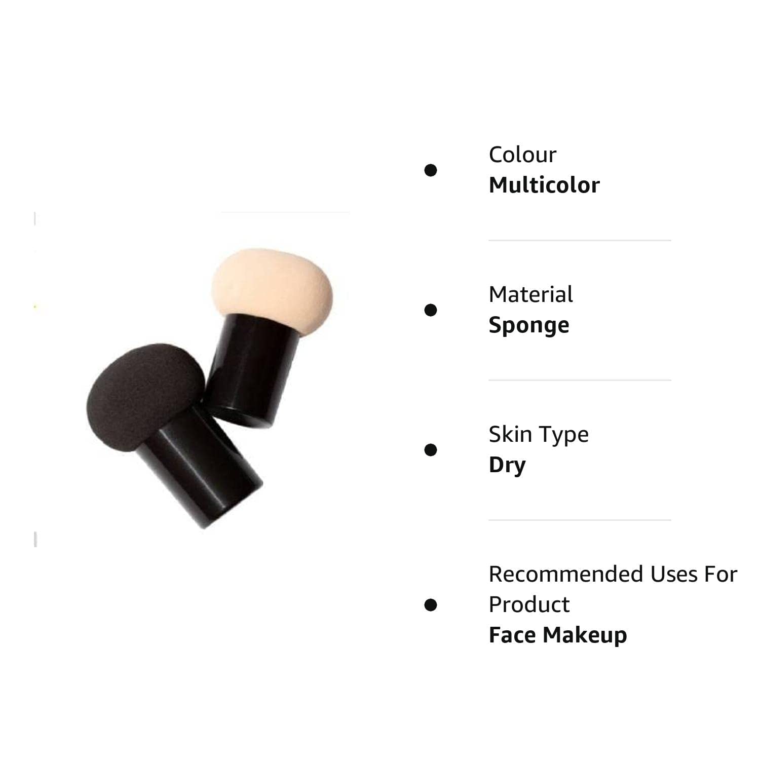 Premium Soft Black Foundation Brush & Sponge Set (Pack of 3) - Flawless Makeup Application