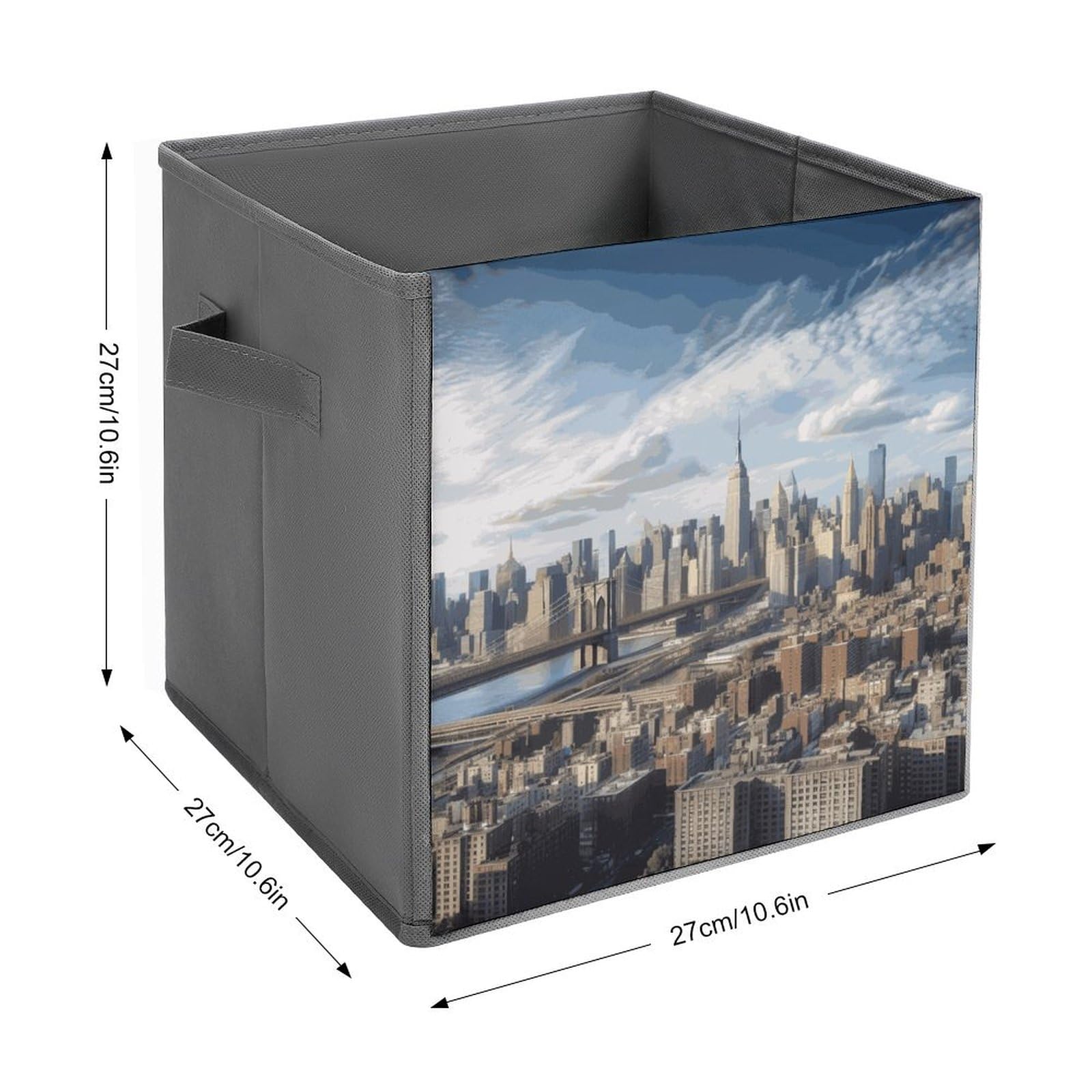 New York City Printed Storage Baskets - 2 Pack Fabric Storage Bins & Organizer Containers for Home, Closet, Office & Nursery Organization