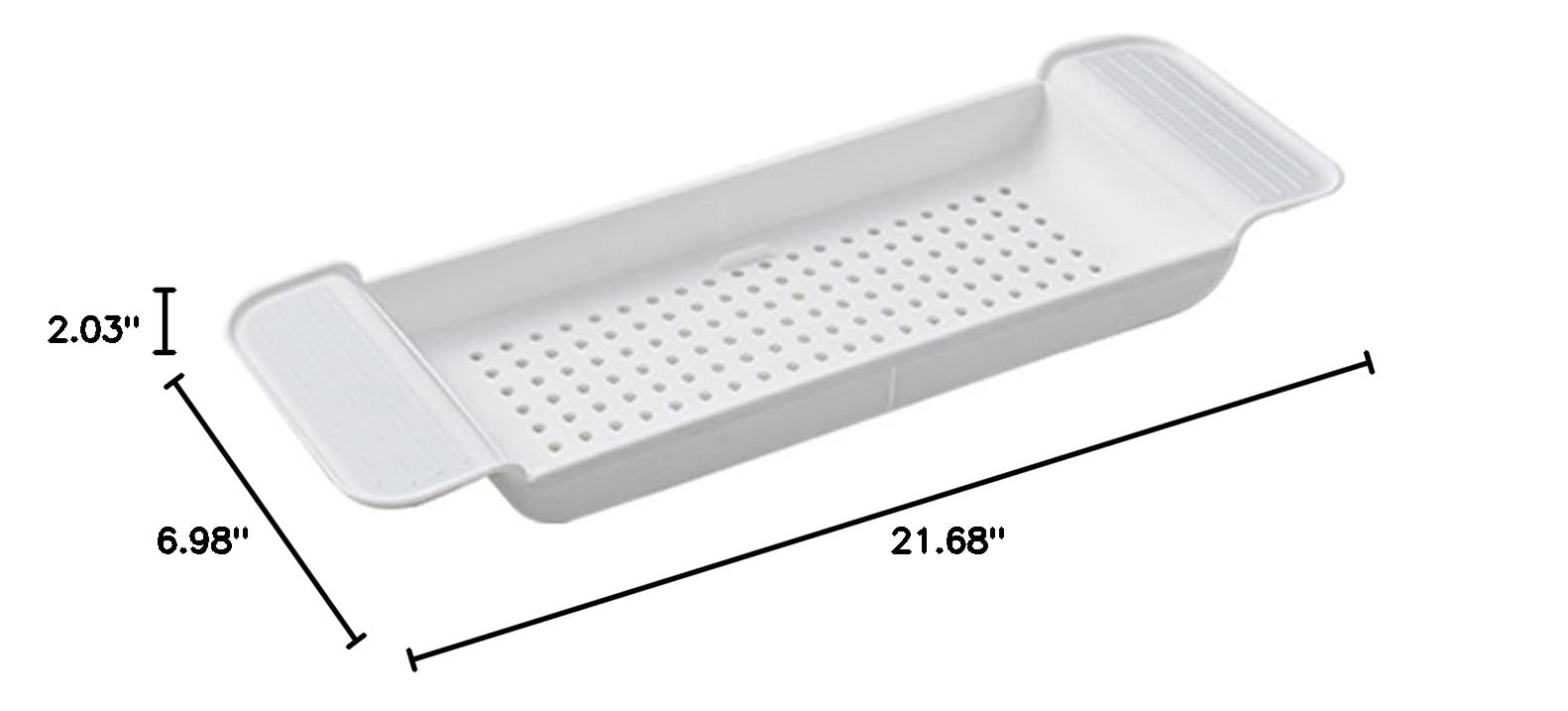 Expandable Bathtub Tray - Adjustable Bath Shelf for Shower & Spa, Multifunctional Bathtub Caddy Organizer for Bath Toys, Books & Accessories (White, One Size) - Perfect for Relaxing Baths, Spa Days & Kids Bath Time