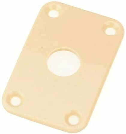 Les Paul Guitar Cream Plastic Curved Jack Plate - Replacement Rectangle Jackplate for Electric Guitar Parts | Perfect for DIY Repairs & Upgrades