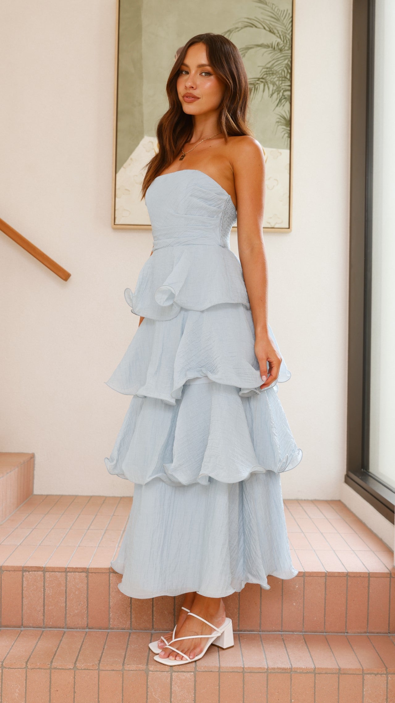 Lanica Maxi Dress for Women - Flowy Long Summer Dress in Blue | Beach, Vacation & Casual Wear