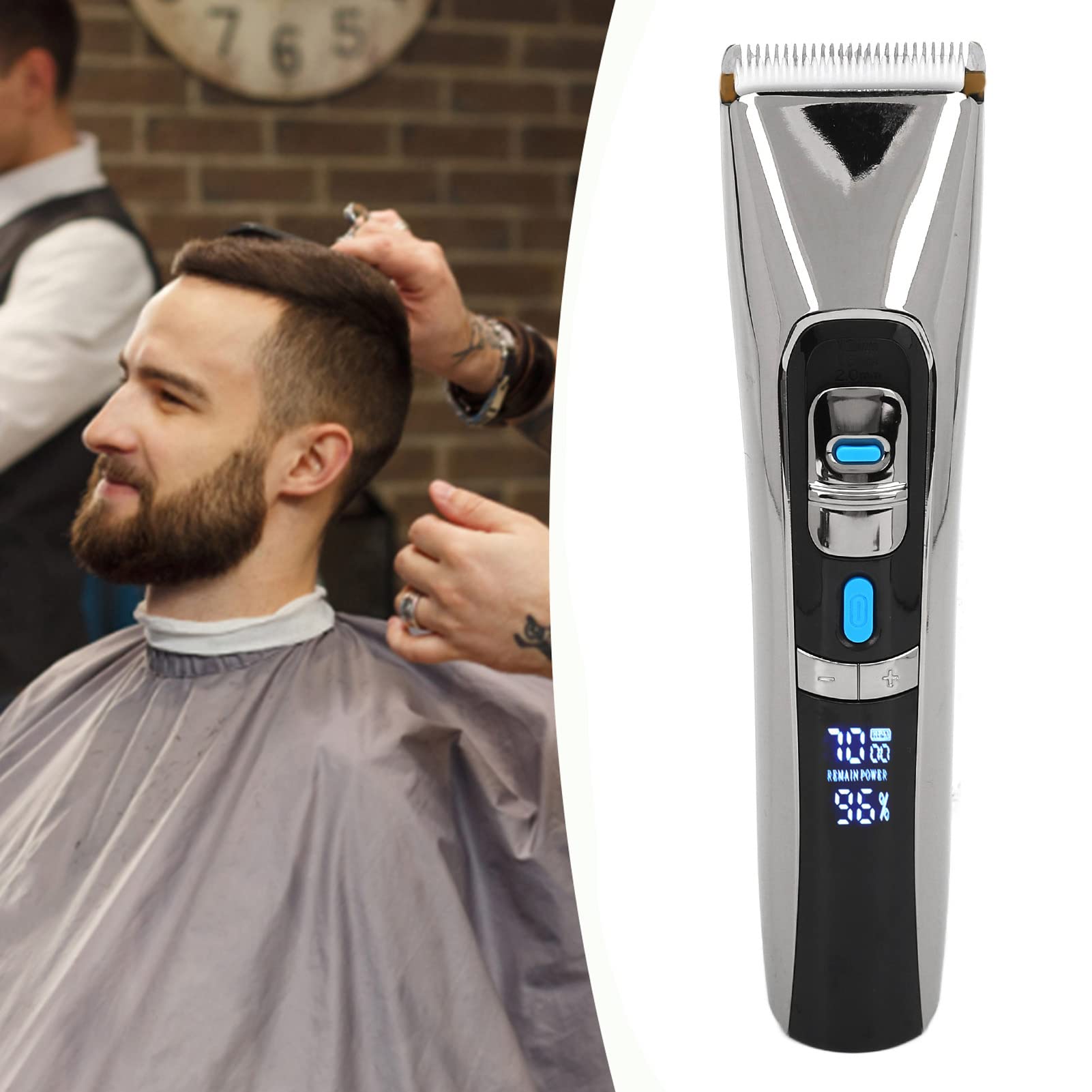 Yosoo USB Rechargeable Electric Hair Trimmer for Men - Low Noise, High Precision Hair Clippers for Facial & Beard Grooming at Home or Travel (Black)