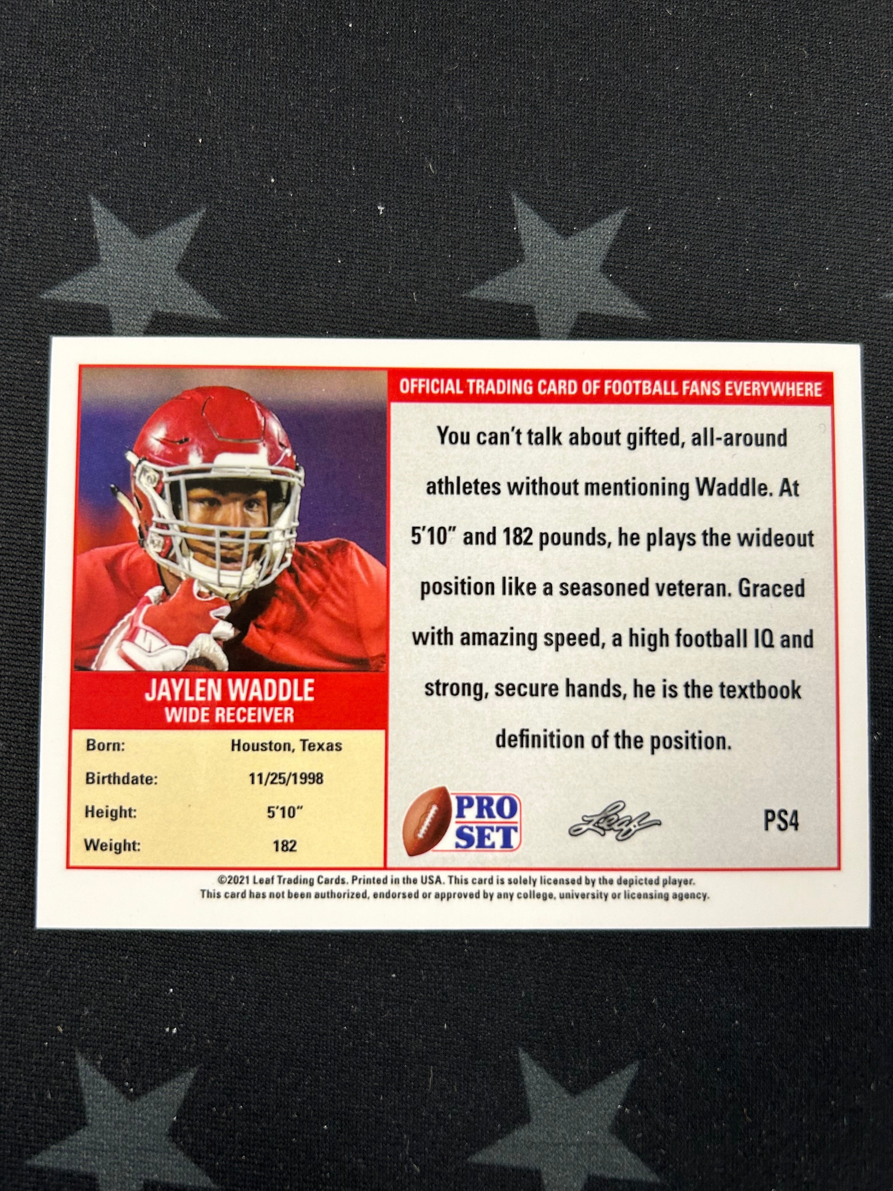 2021 Panini Leaf Pro Set Jaylen Waddle Rookie Card #PS4 - Photo Variation SP - Football Trading Card for Collectors & Sports Fans - Perfect for Display, Investment & Memorabilia Collections