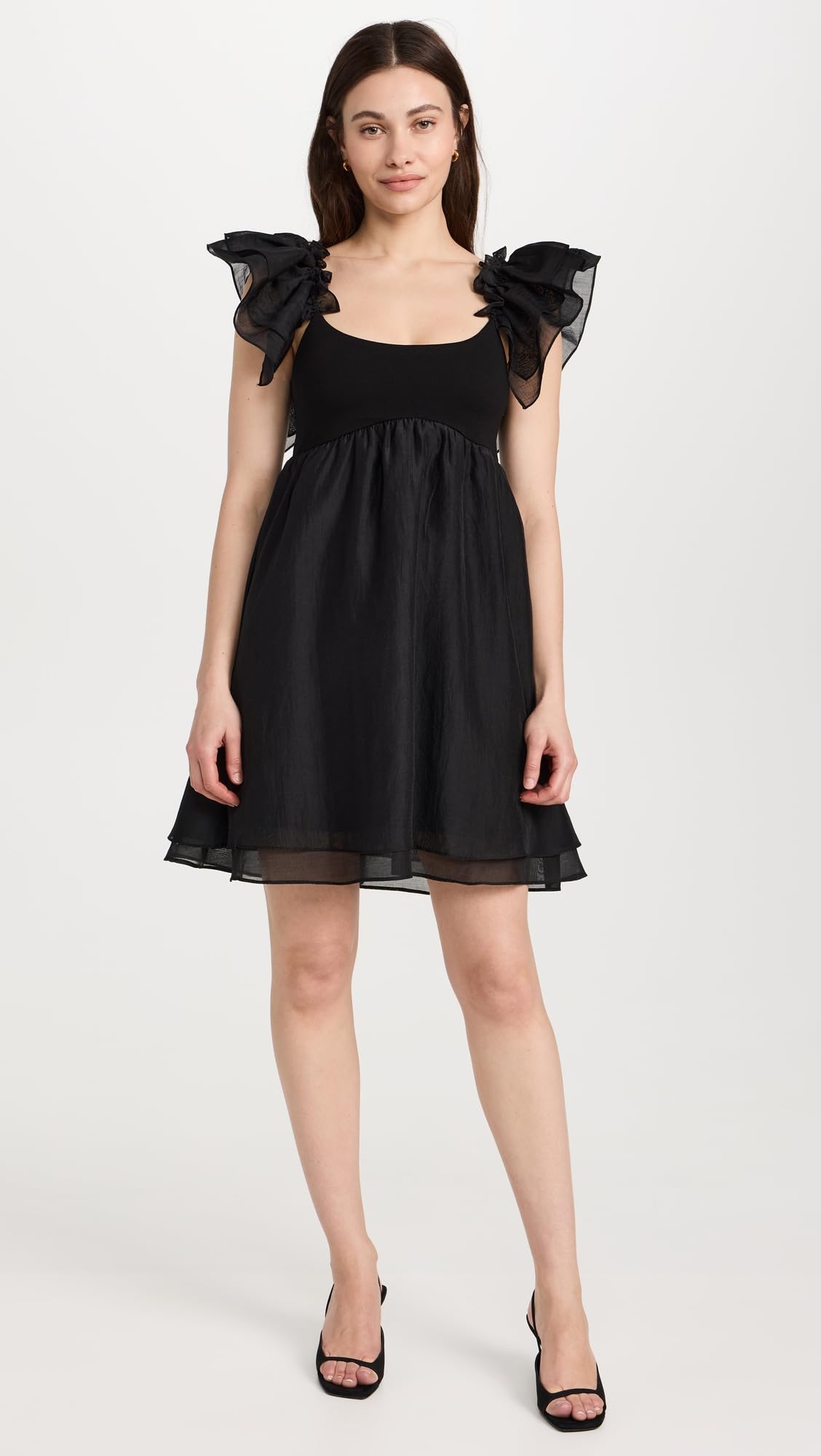 Endless Rose Women's Organza Sleeve Mini Dress - Elegant Floral Print Party Dress for Wedding, Cocktail & Evening Events