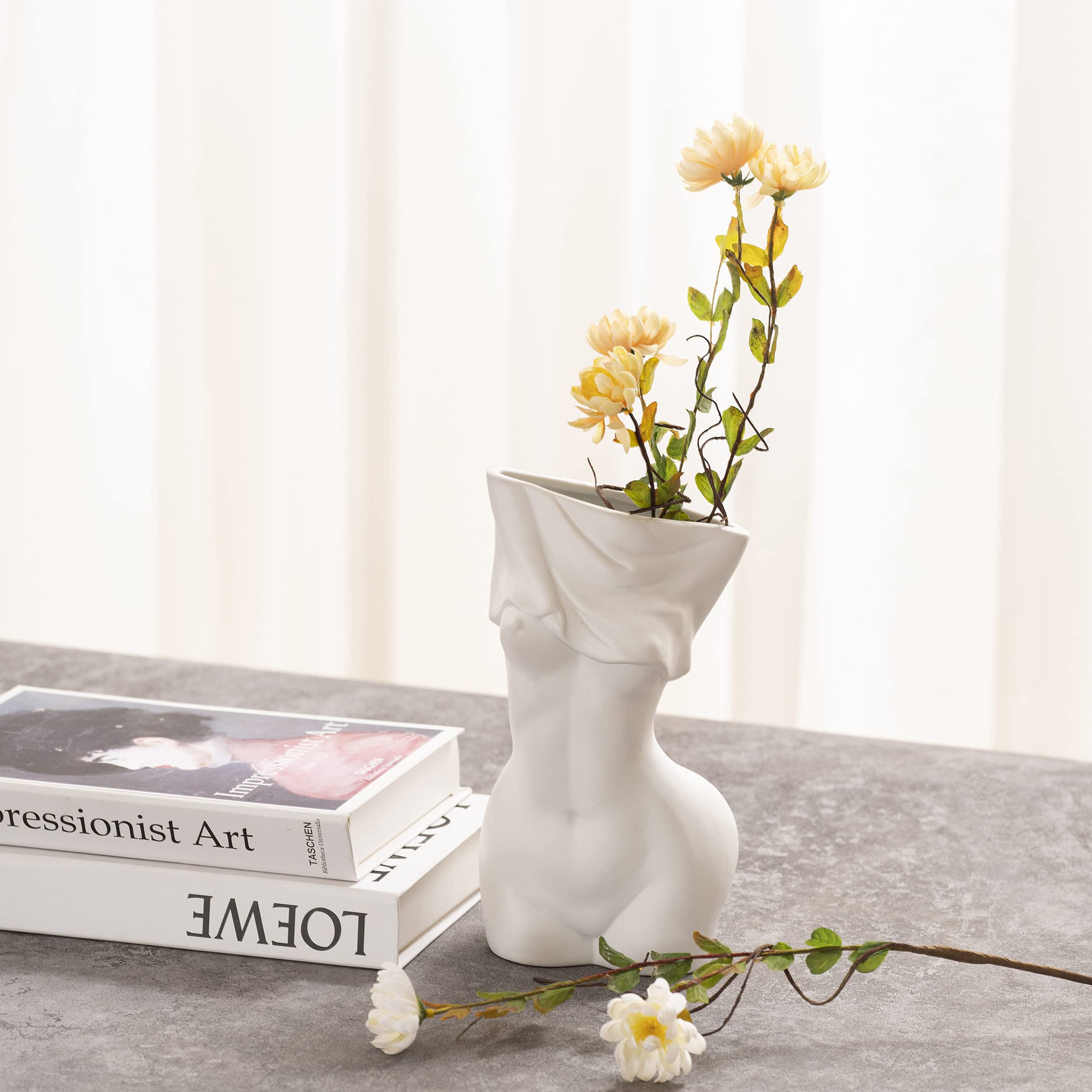 Elegant Feminine Body Vases - Unique Curve Ceramic Vases for Flowers | Modern Bohemian Home Decor | Perfect for Living Room, Bedroom & Wedding Centerpieces