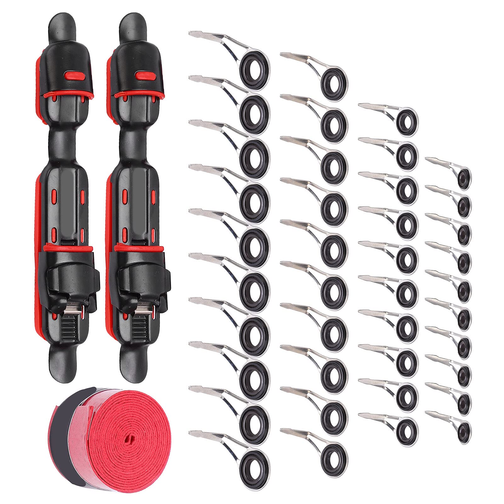 Premium 43pcs Stainless Steel Fishing Rod Accessories Set - Metal Reel Deck & Lure Guide Rings | Durable Saltwater & Freshwater Fishing Gear for Anglers
