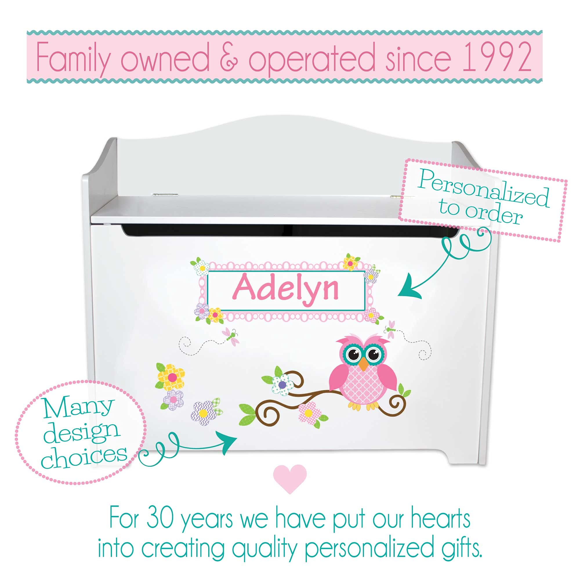 Personalized Pink Gray Elephant Toy Box Bench with Lid - Custom Wooden Toy Storage Chest for Nursery, Playroom & Bedroom - Multi-Functional Seat & Decor Organizer | Perfect for Kids' Room Organization & Playtime Storage