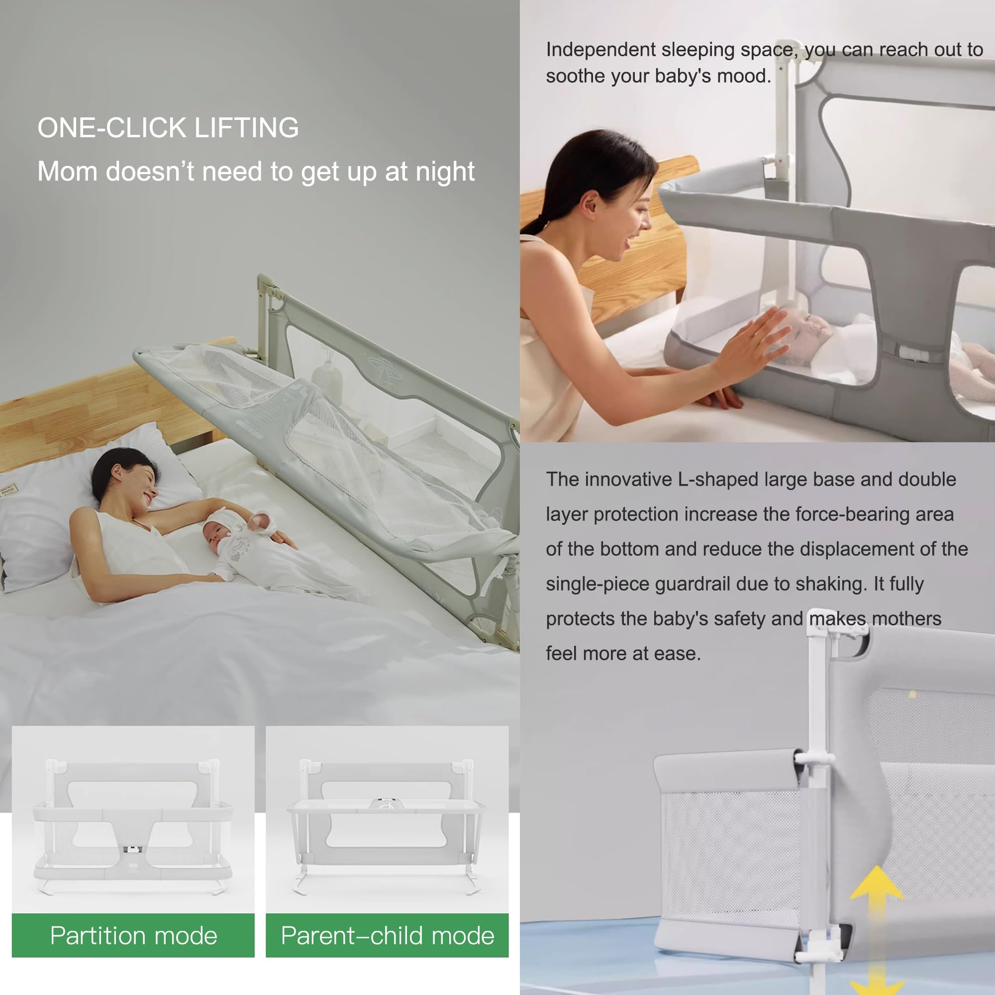 3-in-1 Adjustable Baby Bassinet Bedside Sleeper - Convertible Crib & Playard for Newborns to 36 Months | Foldable Nursery Center with Safety Certification | Perfect for Co-Sleeping, Bedroom & Travel (Choose Color)