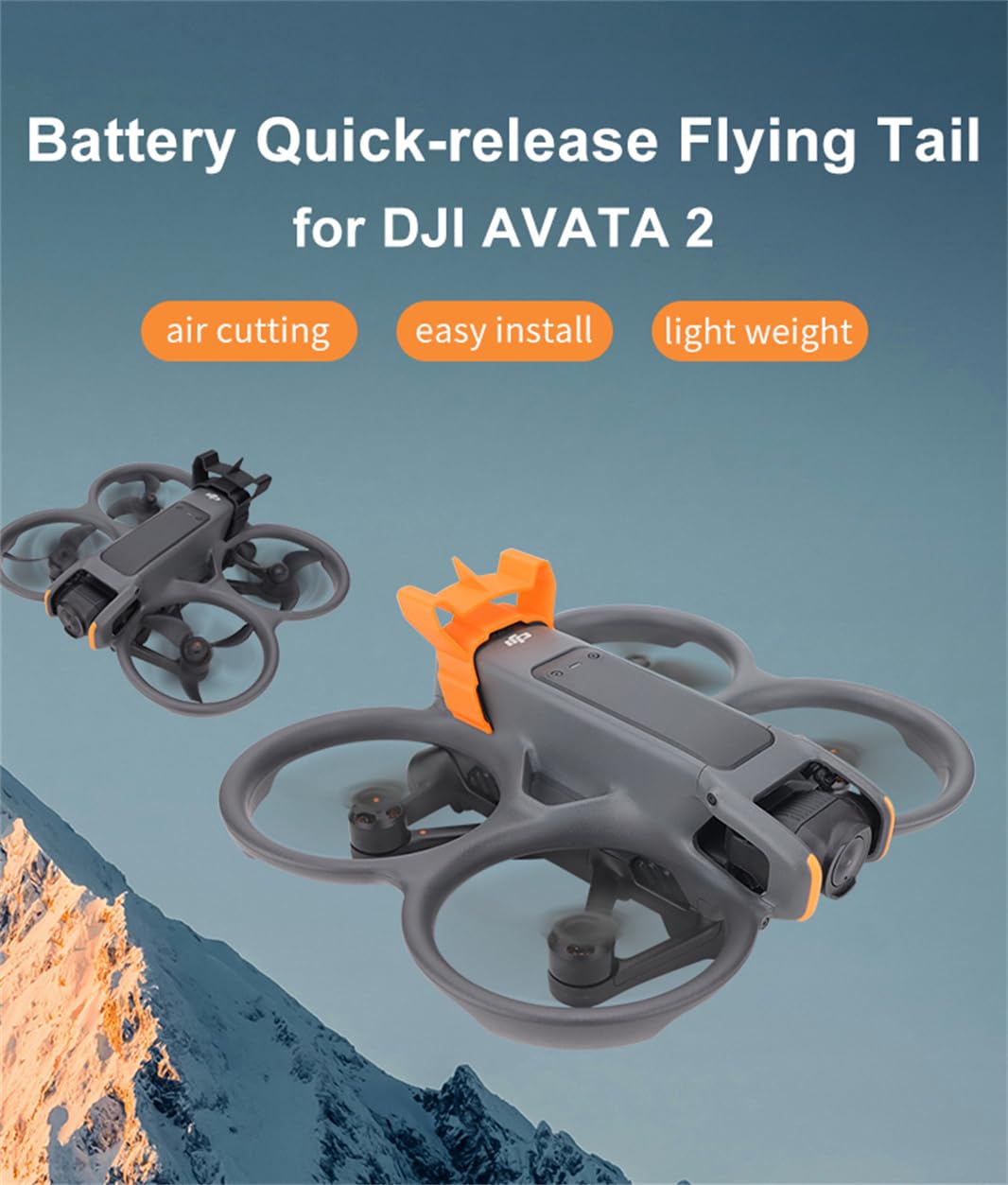 DJI AVATA 2 Rear Airflow Drag Reduction Kit - Orange Drone Accessories for Stable Flight & Improved Performance | Perfect for Daily Flying, Racing, and Aerial Photography