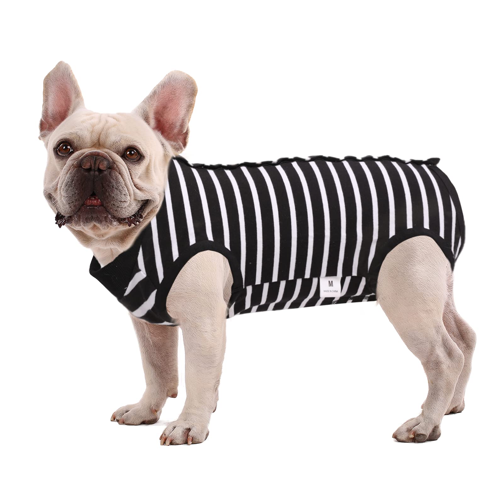 SAWMONG Dog Recovery Suit for Post-Surgery Care - Soft Surgical Suit for Female & Male Dogs - Alternative to E-Collar Cone - Black, X-Small - Perfect for Wound Protection & Comfort After Spay/Neuter Surgery