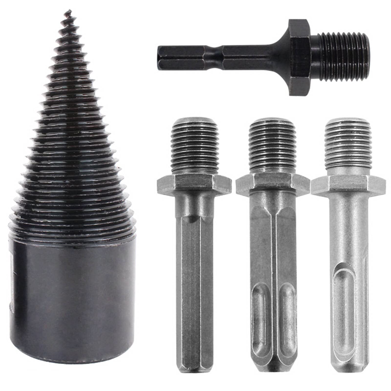 Hexagonal Handle Log Splitter Drill Bits 32MM 42MM - Durable Black Firlar Wood Replacement Parts for Household Wood Splitting Tools (Color: A1) - Perfect for Firewood Processing, DIY Projects & Home Maintenance