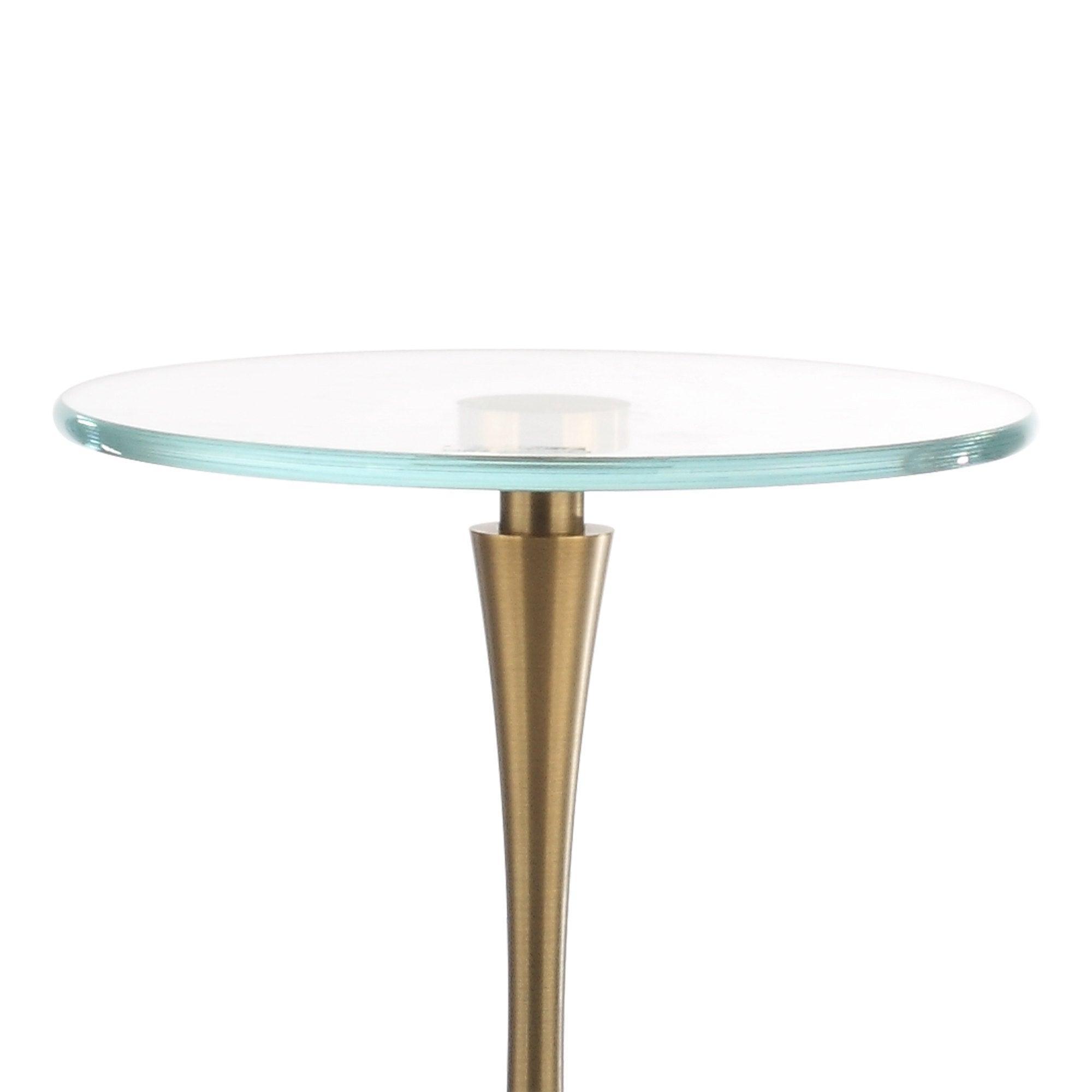 Luxury Golden Marble & Metal Pedestal Table - Elegant Side Table for Living Room, Bedroom, or Office Decor | Modern Home Accent Furniture for Dining Area & Entryway
