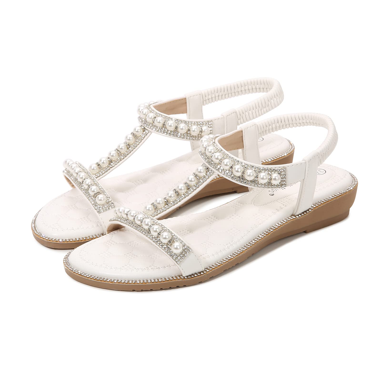 WILLBEST Women's Stiletto Heel Sandals with Ankle Strap - Sexy High Heel Shoes for Wedding, Club, Party & Evening Wear - White Platform Espadrille Sandals for Women