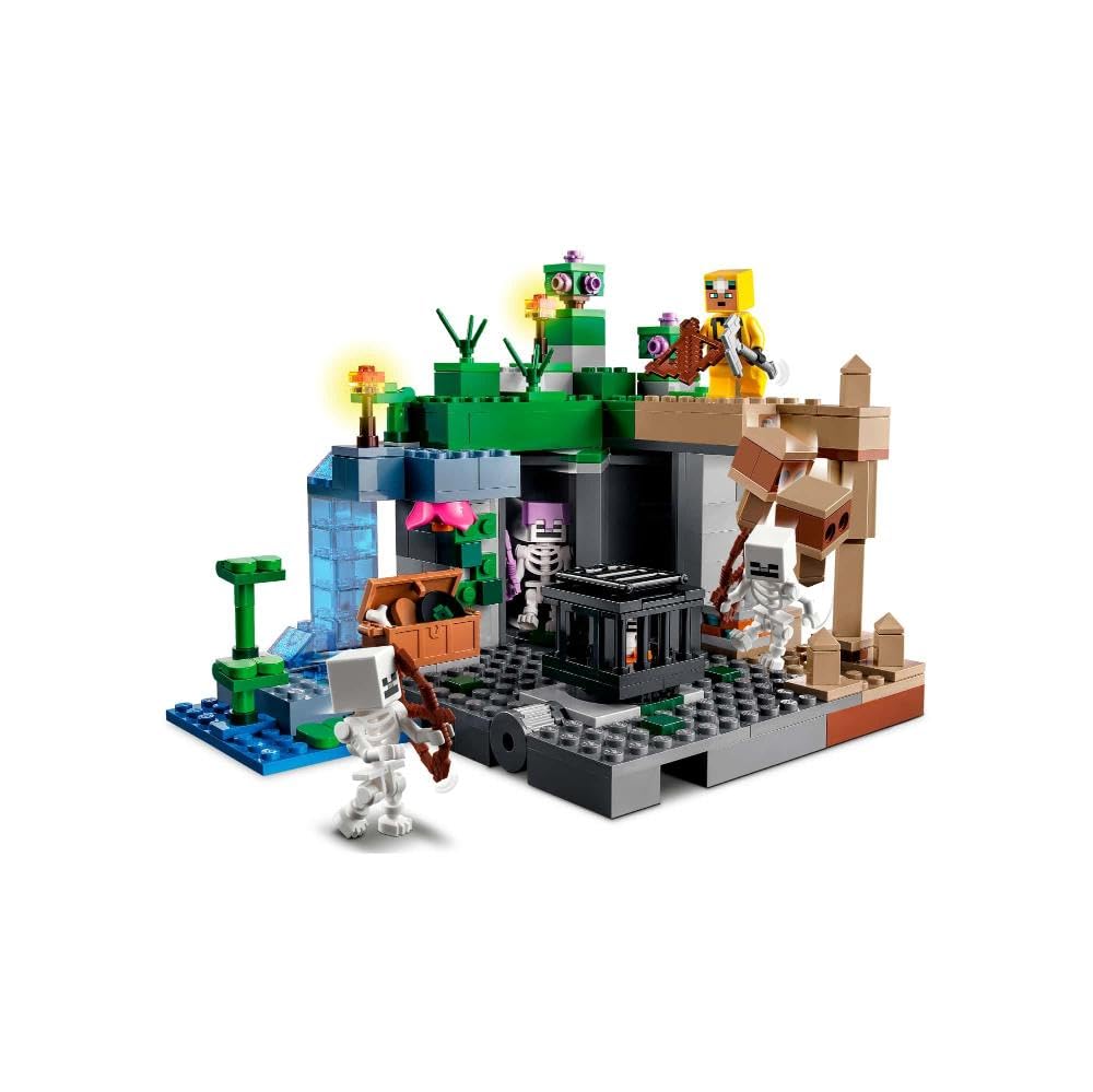 LEGO Minecraft The Skeleton Dungeon Building Set 21189 - Creative Construction Toy for Kids Ages 8+ | Build 3 Minecraft Biomes | Perfect Gift for Boys & Girls | STEM Learning & Adventure Play