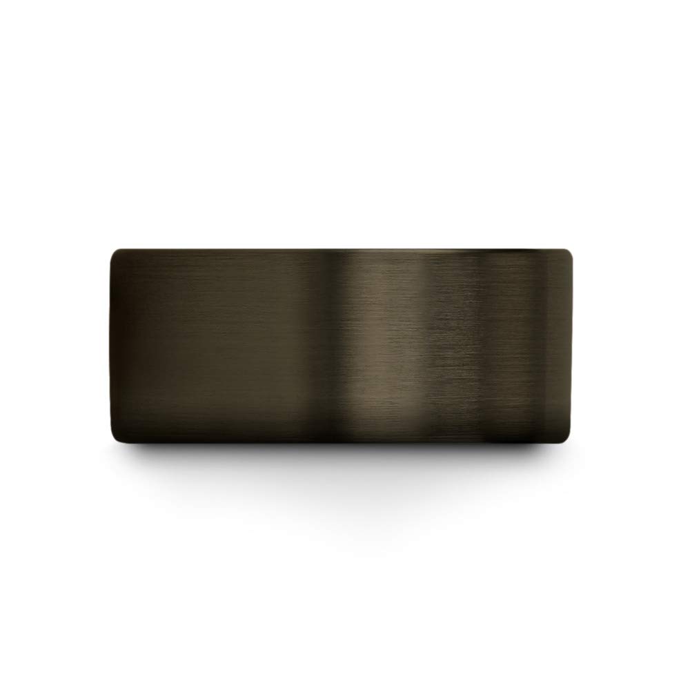 10mm Tungsten Carbide Wedding Band Ring for Men & Women - Blue Black Gunmetal, Flat Cut, Brushed & Polished - Custom Engraved Anniversary & Engagement Ring - Perfect for Weddings, Proposals & Special Occasions