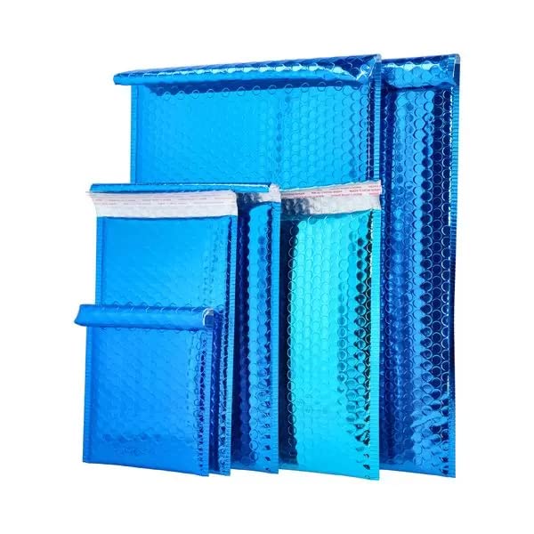 16x17.5 Inch Bubble PolyMailer Padded Envelopes - 100 Pack, Self-Sealing Peel & Stick, Blue - Perfect for Shipping Clothes, Books, Jewelry & Small Items Safely