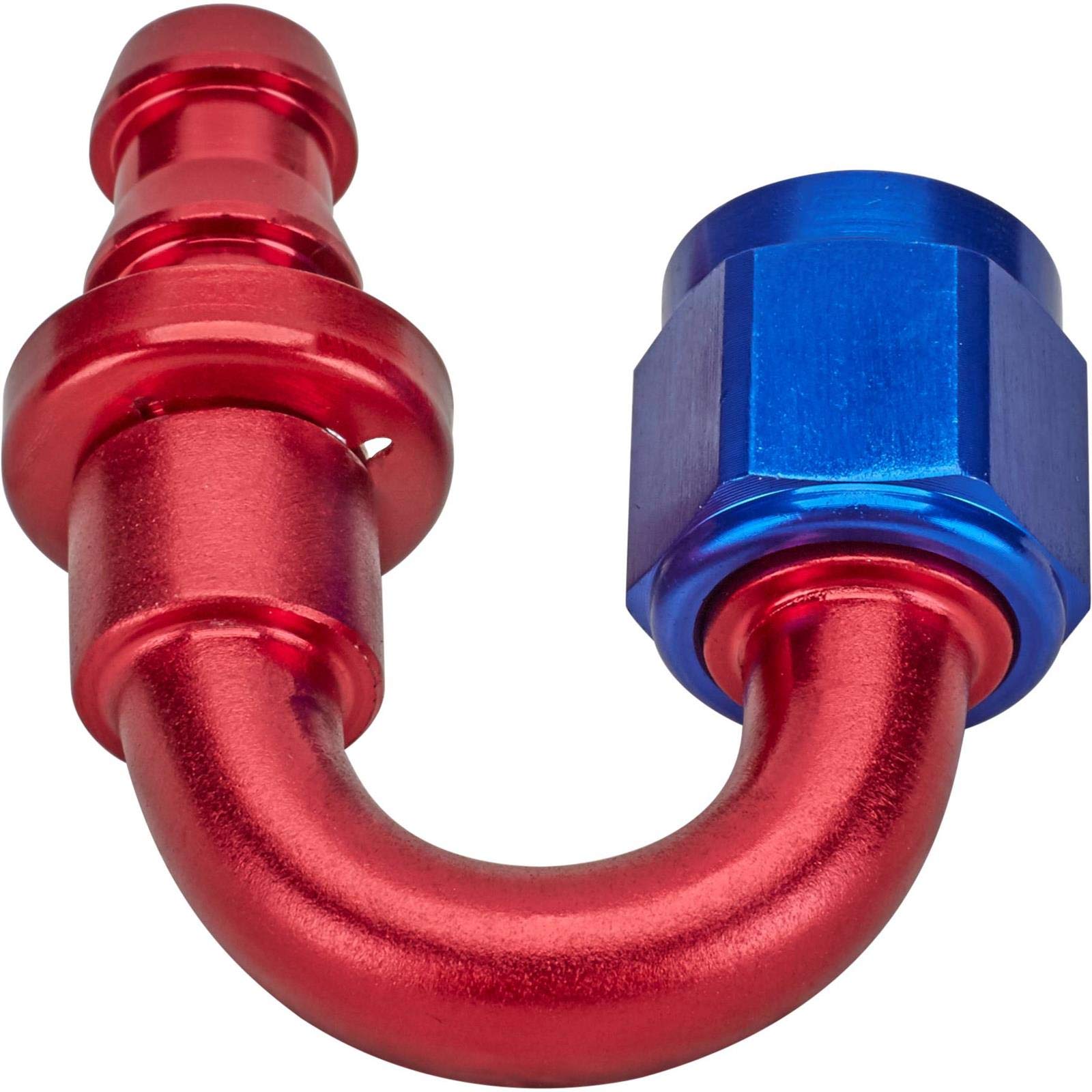 Aluminum Push-On Hose Socketless Fitting 90 Degree AN10 - High Pressure Fuel & Oil Line Connector for Automotive, Marine & Industrial Applications