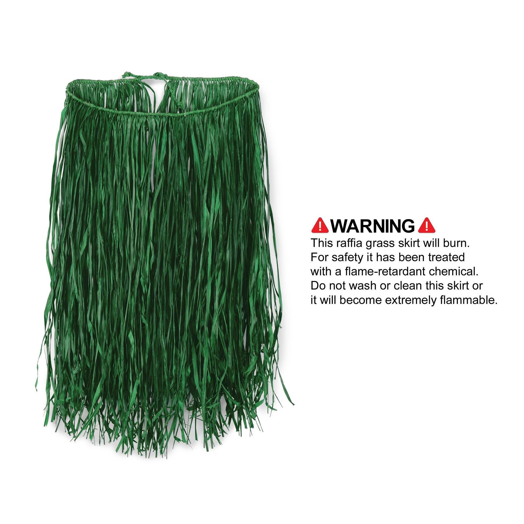 12 Pack Beistle Extra Large Raffia Hula Skirt - Green | Tropical Party Costume, Luau Dance, Hawaiian Theme Decor, Halloween & Cosplay Accessories