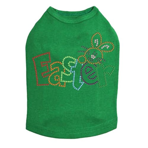 Sparkling Rhinestone Easter Bunny Dog Tank Top - Cute & Stylish Pet Apparel for Easter Celebrations & Spring Outings