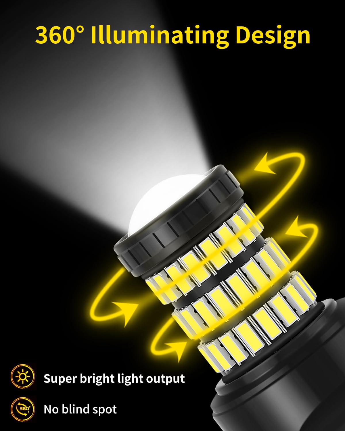 Xenon White T20 7443 7444 7440 LED Bulbs - Super Bright Backup Reverse Lights - Compatible with 2014-2021 Toyota Tundra - Pack of 2 - Perfect for Night Driving & Enhanced Rear Visibility