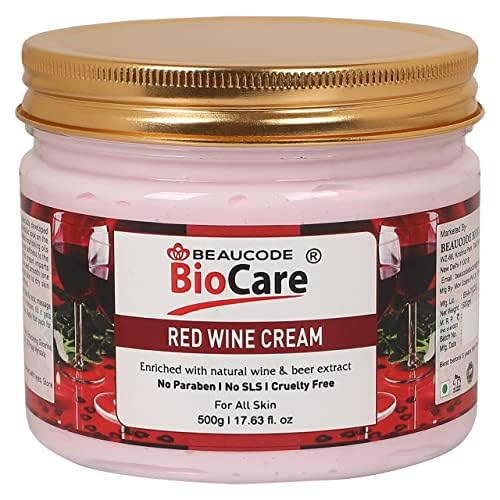 Beaucode BioCare Red Wine Anti-Aging Face Cream - 500g Hydrating Moisturizer for Women & Men, All Skin Types | Paraben-Free, SLS-Free, Sulfate-Free & Cruelty-Free | Daily Skincare Routine for Dry, Sensitive & Mature Skin