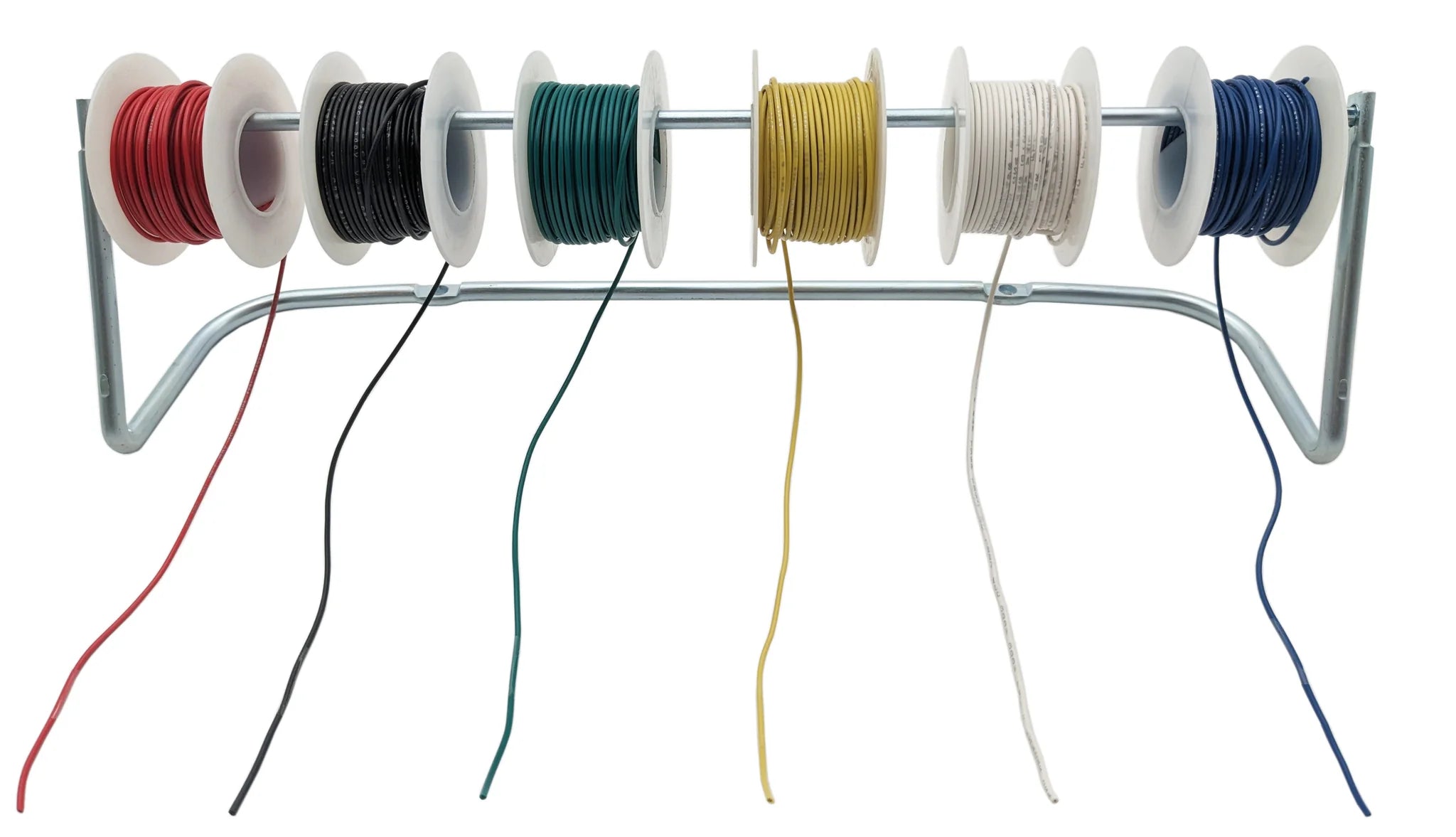 24 Gauge Hook Up Wire Kit - 6 Spools (25ft Each) Stranded Tinned Copper Wire with Metal Spool Holder - Perfect for Electronics, DIY Projects, Automotive Wiring & Home Repairs