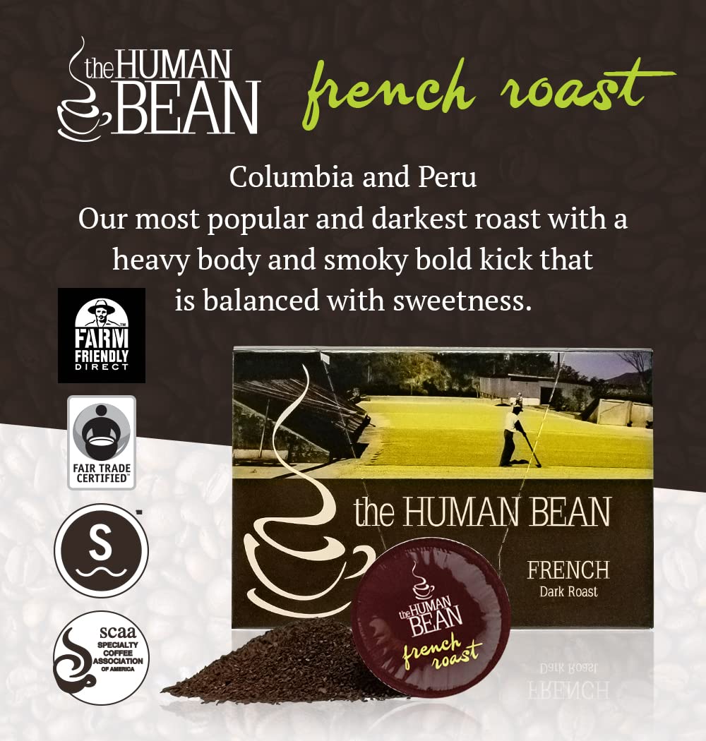 Premium Organic French Roast Coffee Pods 24 Pack - Specialty Coffee for Home & Office