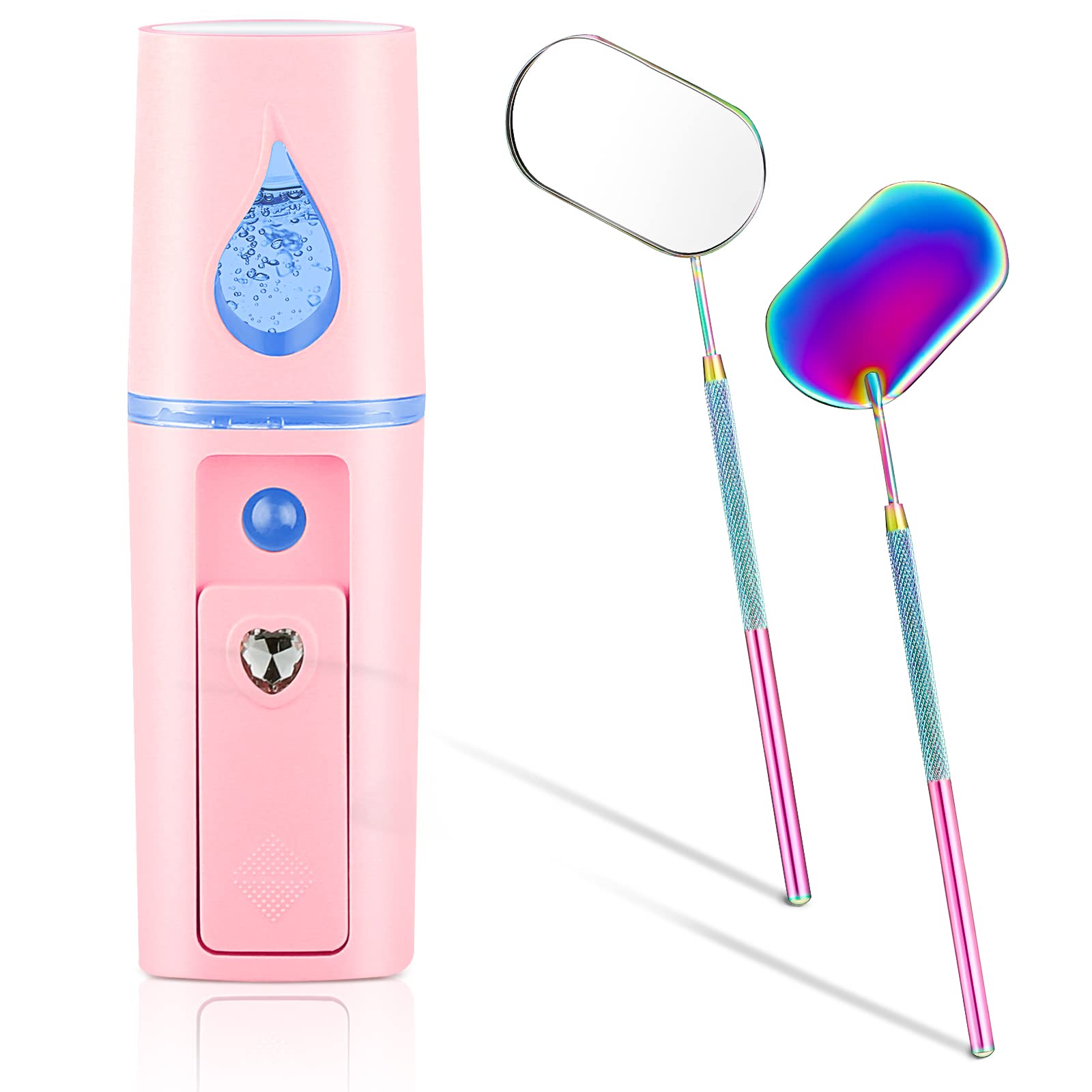 Honoson Nano Mist Sprayer 20ml - Portable USB Facial Steamer & Humidifier with 270° Rotating Lash Mirror for Eyelash Extensions, Makeup, and Skin Care - Perfect for Home Spa, Travel, and Professional Salon Use