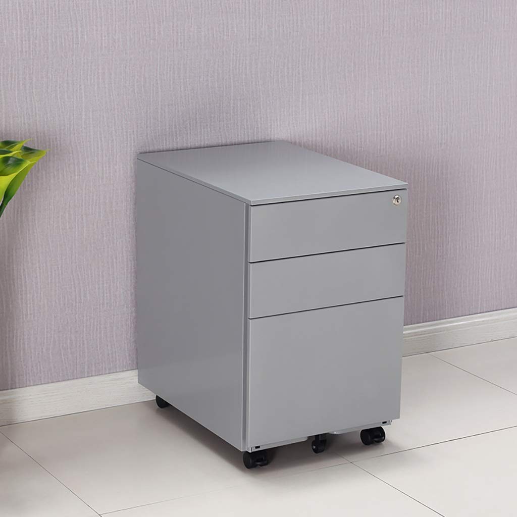 Multifunctional Mobile File Cabinet with Lock & Wheels - Office Storage Organizer for Folders, Documents & Supplies | Portable Desktop Filing System for Home & Office Use