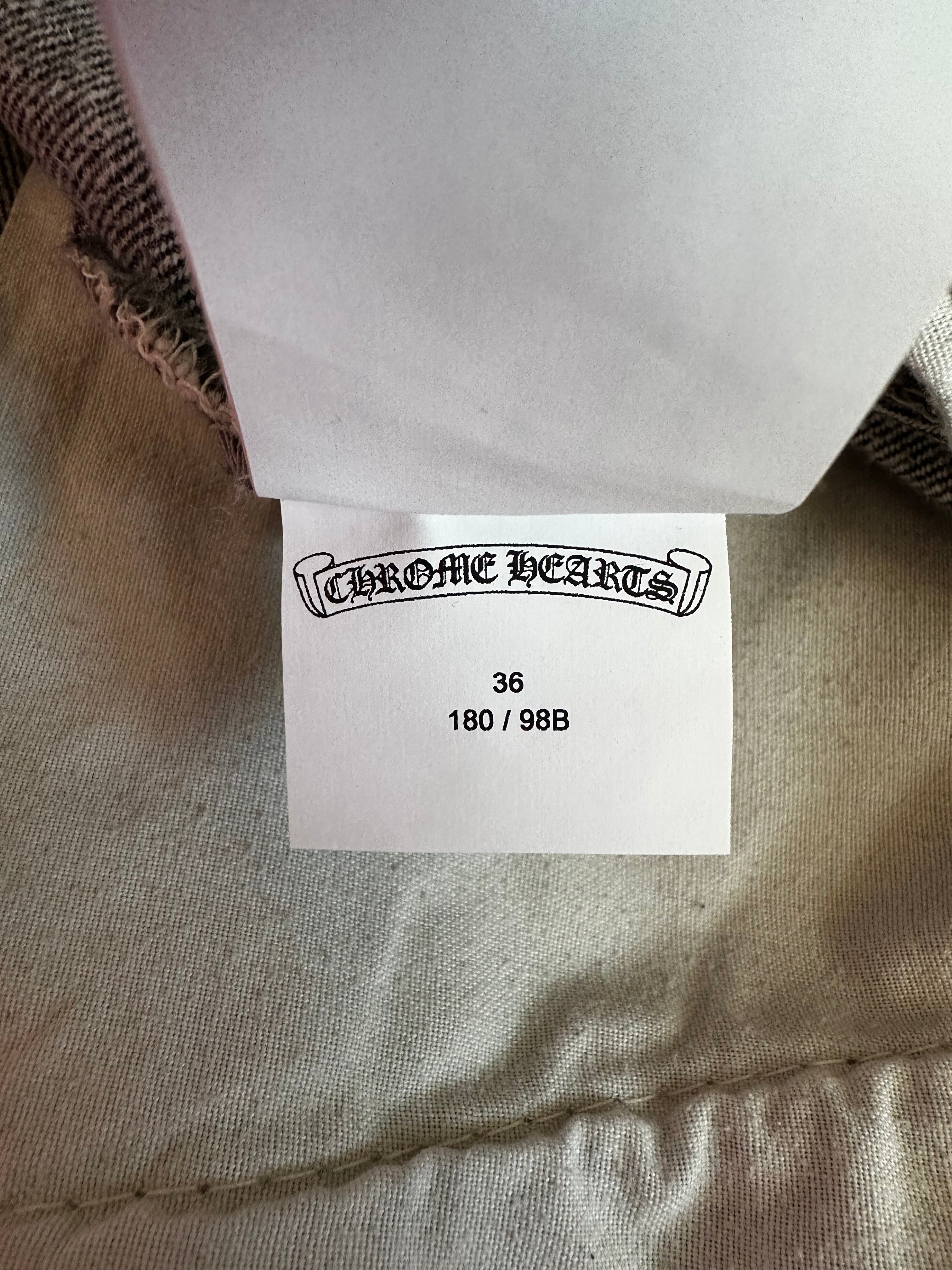 Chrome Hearts x Levi's Grey & Pink Hong Kong Patch Distressed Jeans for Men & Women | Vintage Denim Pants with Unique Embroidery - Perfect for Streetwear & Casual Outfits