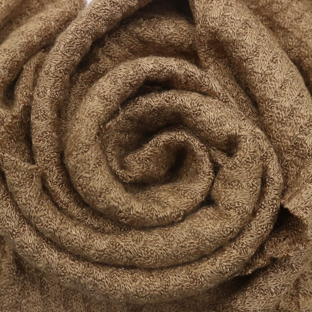 Premium Camel Waffle Rayon Spandex Open Knit Fabric by The Yard - Soft Stretchy Material for DIY Dresses, Tops & Home Decor Projects