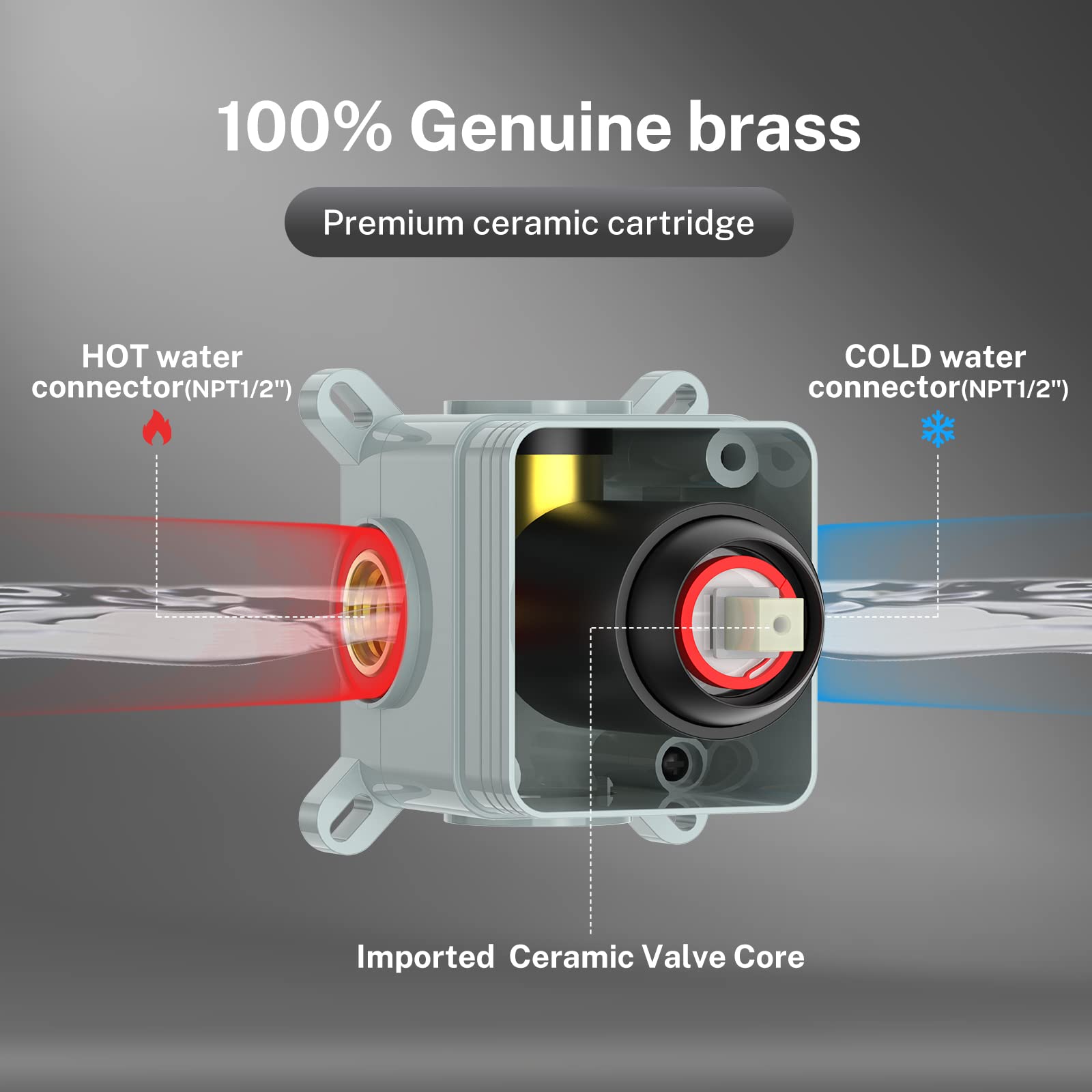 8in Black Pressure Balance Shower Valve Kit - Stainless Steel Rainfall Shower System with Brass Rough-in Valve for Bathroom Remodel | Perfect for Modern Home Spa Experience