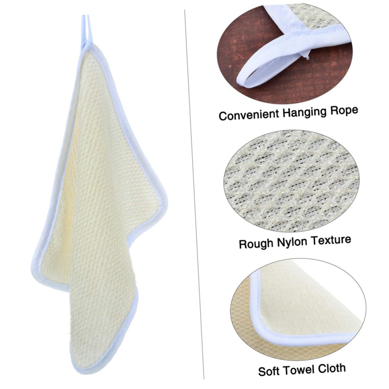 2 Pack Exfoliating Facial Washcloths - Quick Dry Nylon Bath Towels with Short Loop for Smooth Skin - Perfect for Spa, Travel & Daily Skincare Routine