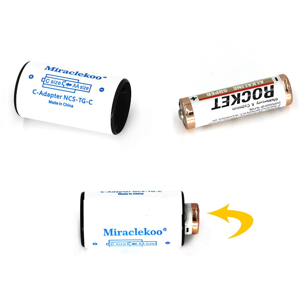 6 Pack C Size Battery Spacers - AA to C Battery Adapter for Sanyo Eneloop & Other AA Batteries | Perfect for Flashlights, Toys & Electronics | Durable C Battery Converter