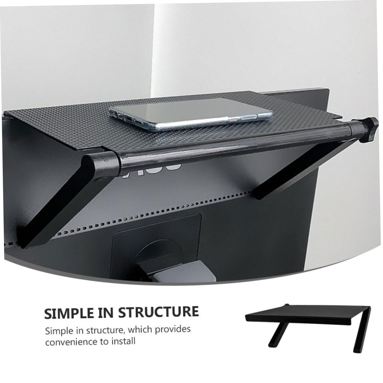 LALADEFIEE 3-Pack ABS Plastic Shelf for Computer Screen, LCD TV, Laptop Stand, Tabletop Organizer - Perfect for Home Office, Living Room, and Bedroom