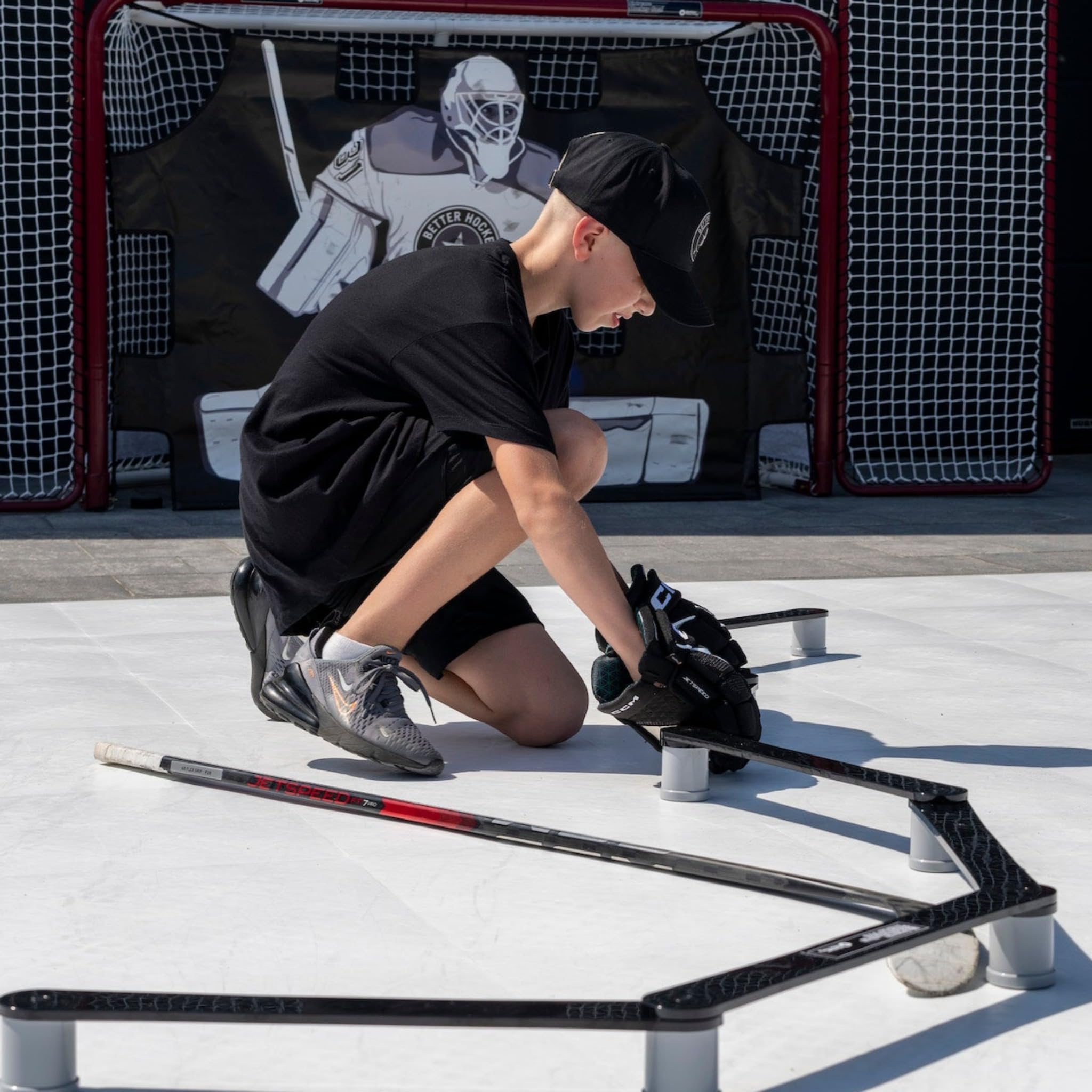 Better Hockey Extreme Stickhandling Trainer - Professional Quality Ice Hockey Training Aid for Stick Speed, Timing & Puck Control | On & Off Ice Practice | 67 x 2.5 Inches | Perfect for Home, Rink & Backyard Drills