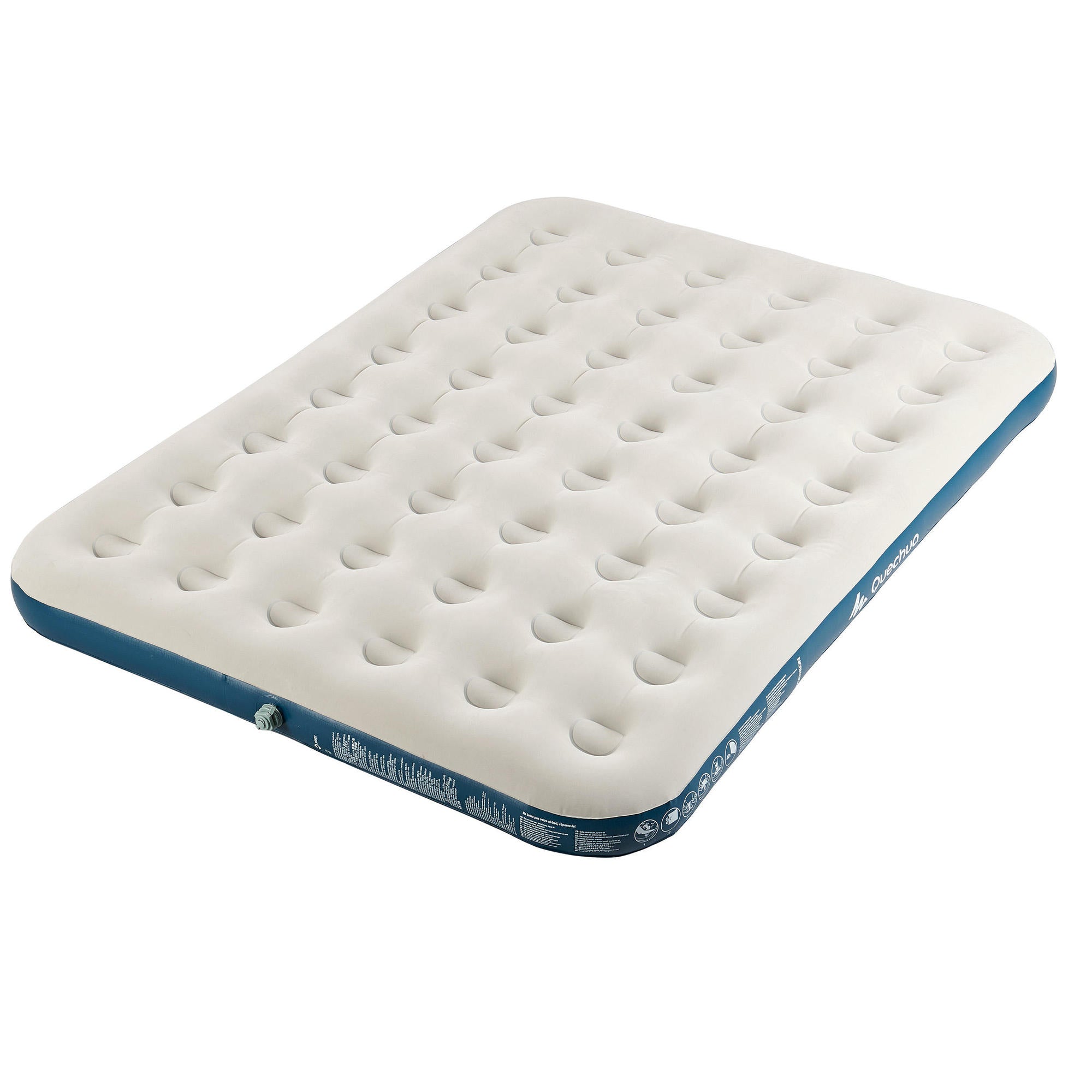 Quechua Air Basic Inflatable Mattress - 2 Person Camping Air Bed with Built-in Pump, Lightweight & Waterproof for Outdoor Adventures, Backpacking, and Guest Sleeping
