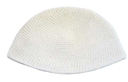 Large White Crochet Yarmulke/Kippah - Handmade Jewish Skullcap for Men & Boys - Perfect for Synagogue, Weddings & Religious Ceremonies