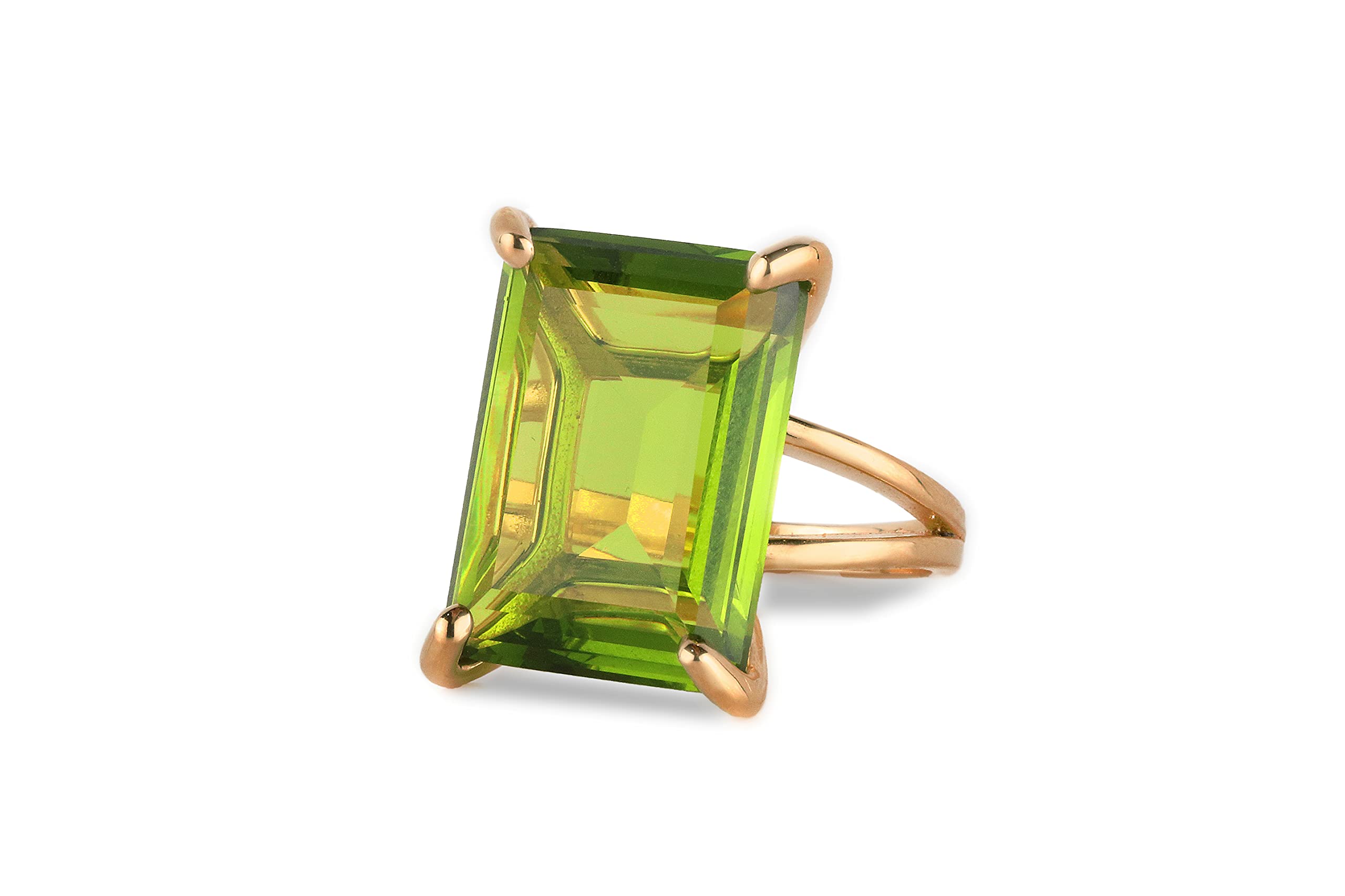 925 Sterling Silver Peridot Ring in Four-Prong Setting - Anemone Jewelry Boho & Formal Rings for Women - Perfect for Everyday Wear, Special Occasions & Gifts - Comes with Jewelry Box (Ideal for Birthdays, Anniversaries, Valentine's Day & Casual Outfits)