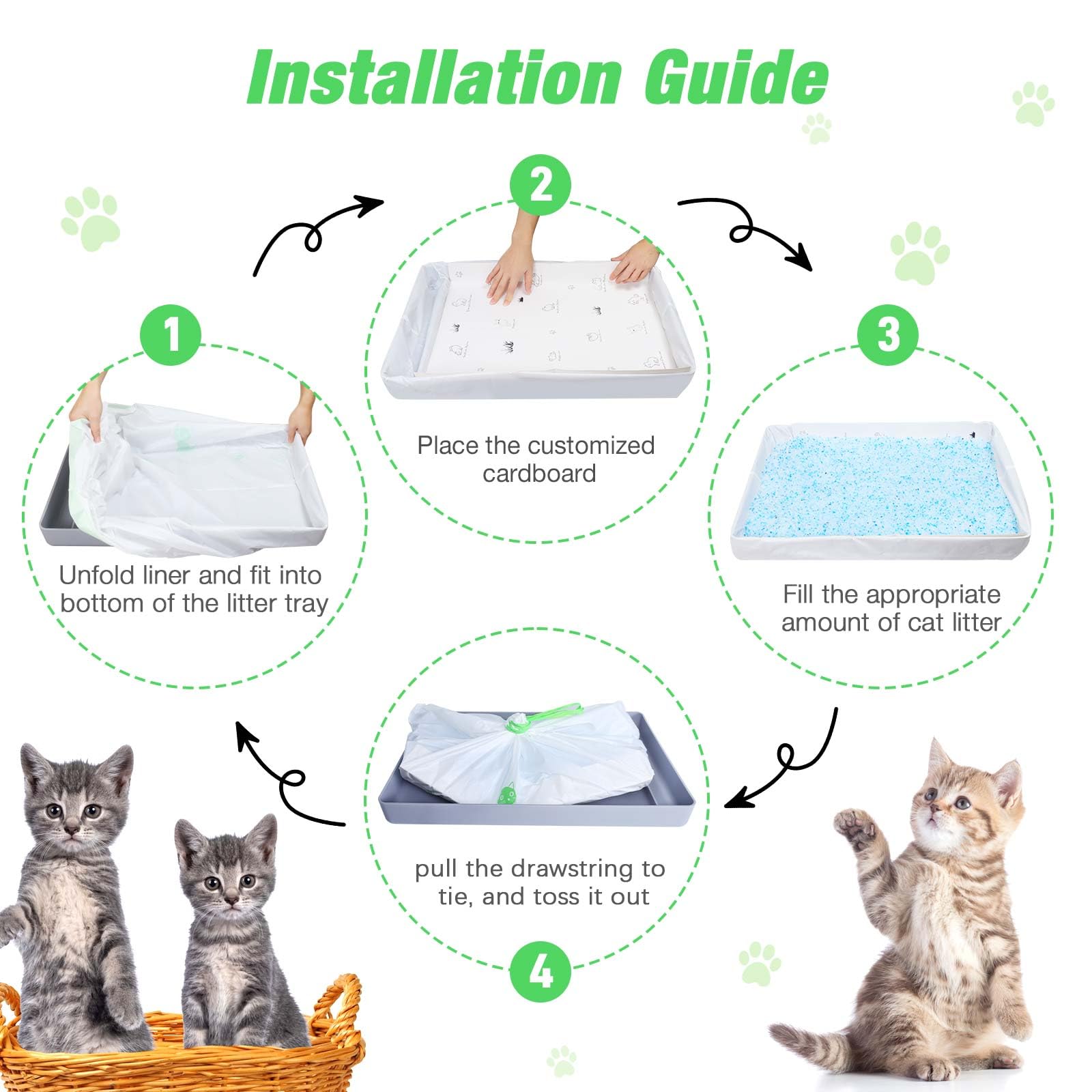 Pets Scoopfree Litter Box Liners - 20 Pack Rectangle Refill Tray Bags with Anti-Scratch Cardboard | Odor Control & Easy Cleanup for Cat Litter Boxes